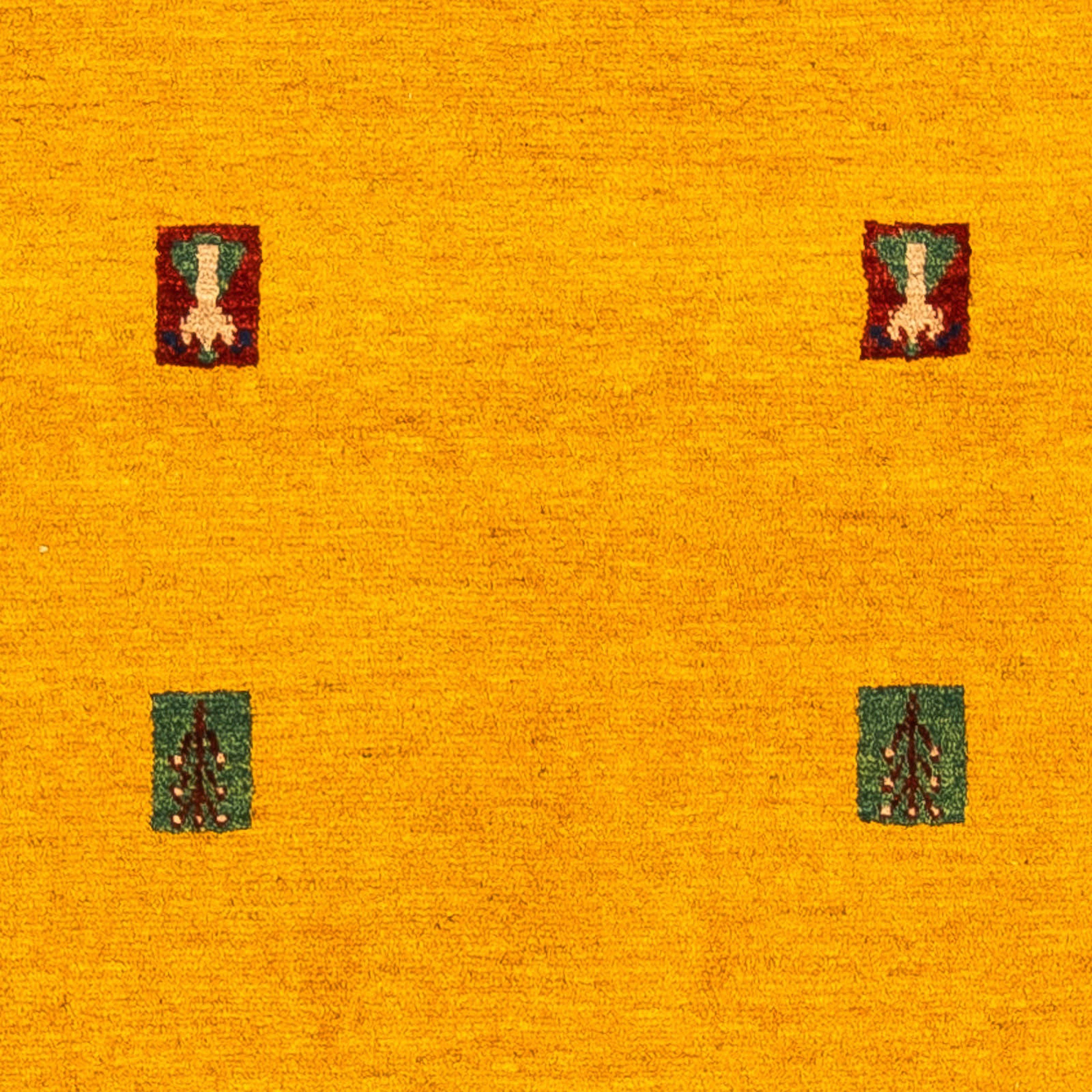 Wollteppich Gabbeh - Loribaft x Wohnzimmer, Einzelstück cm morgenland, 12 Handgeknüpft, gold, mm, - 150 rechteckig, Zertifikat Höhe: - mit 107 Perser