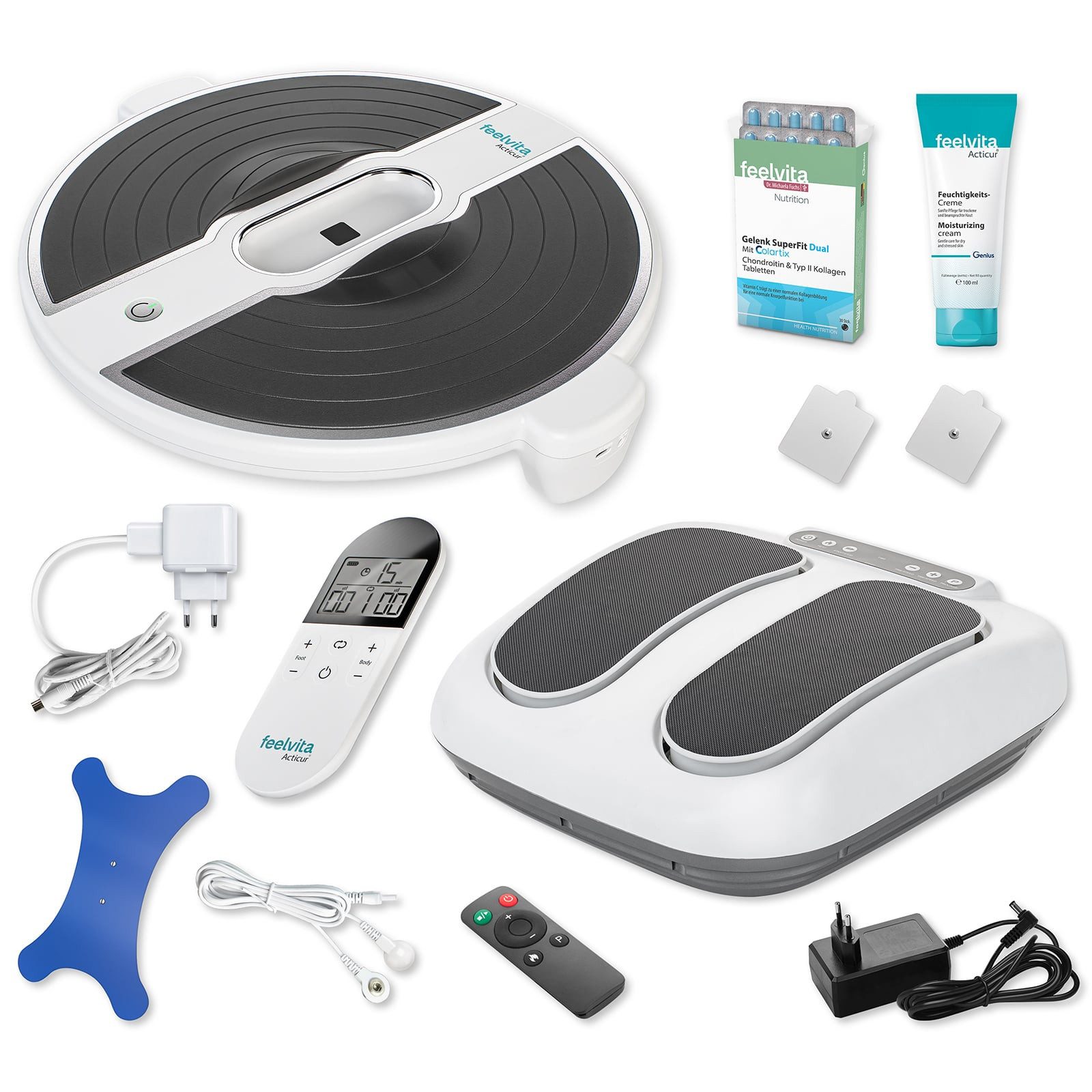 Genius Fußmassagegerät Feelvita Acticur Set 15-tlg. EMS & TENS Gerät, Verbesserung Der Durchblutung