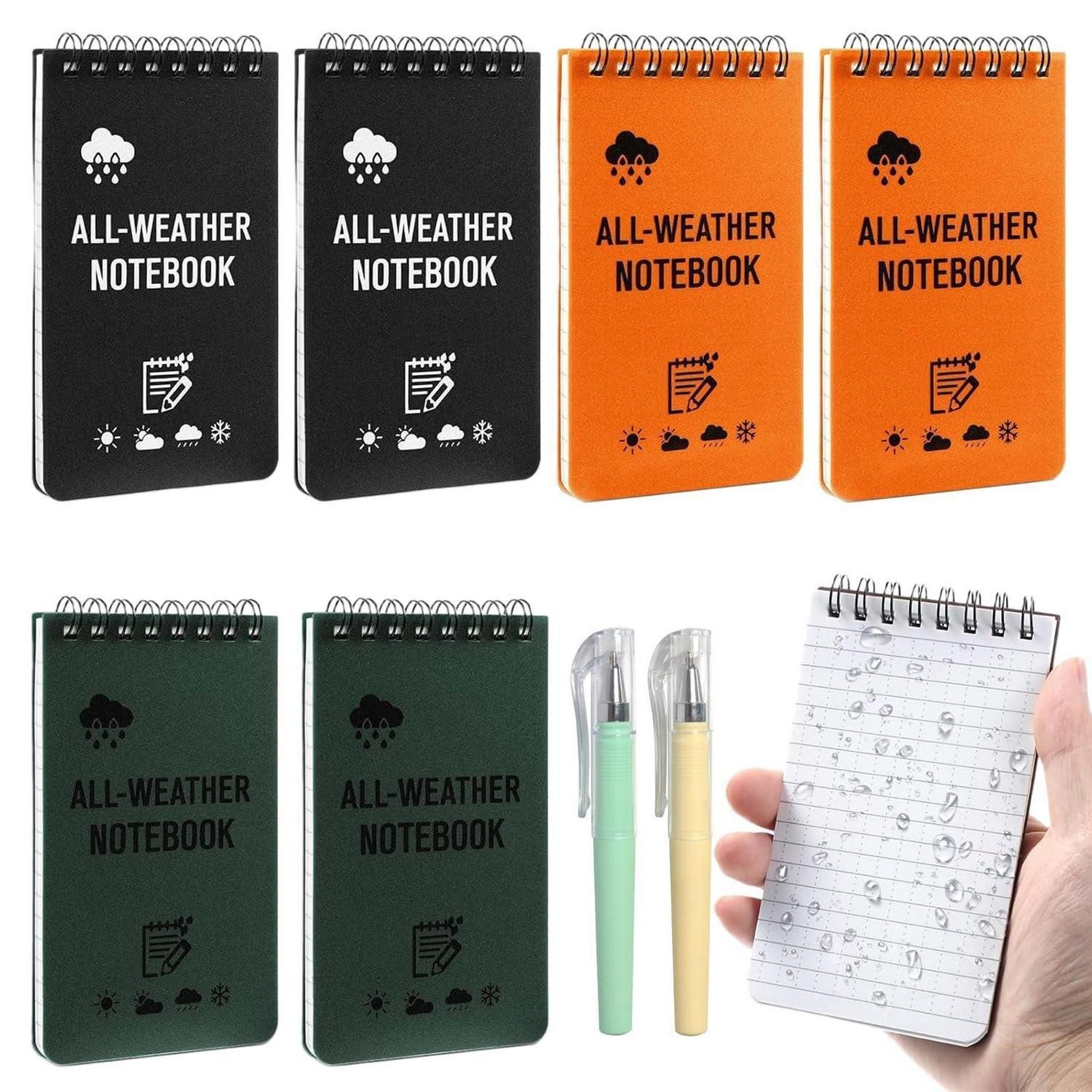 LuxusKollektion Notizblock Wasserfestes Notizbuch A7 Set (6 Stück)