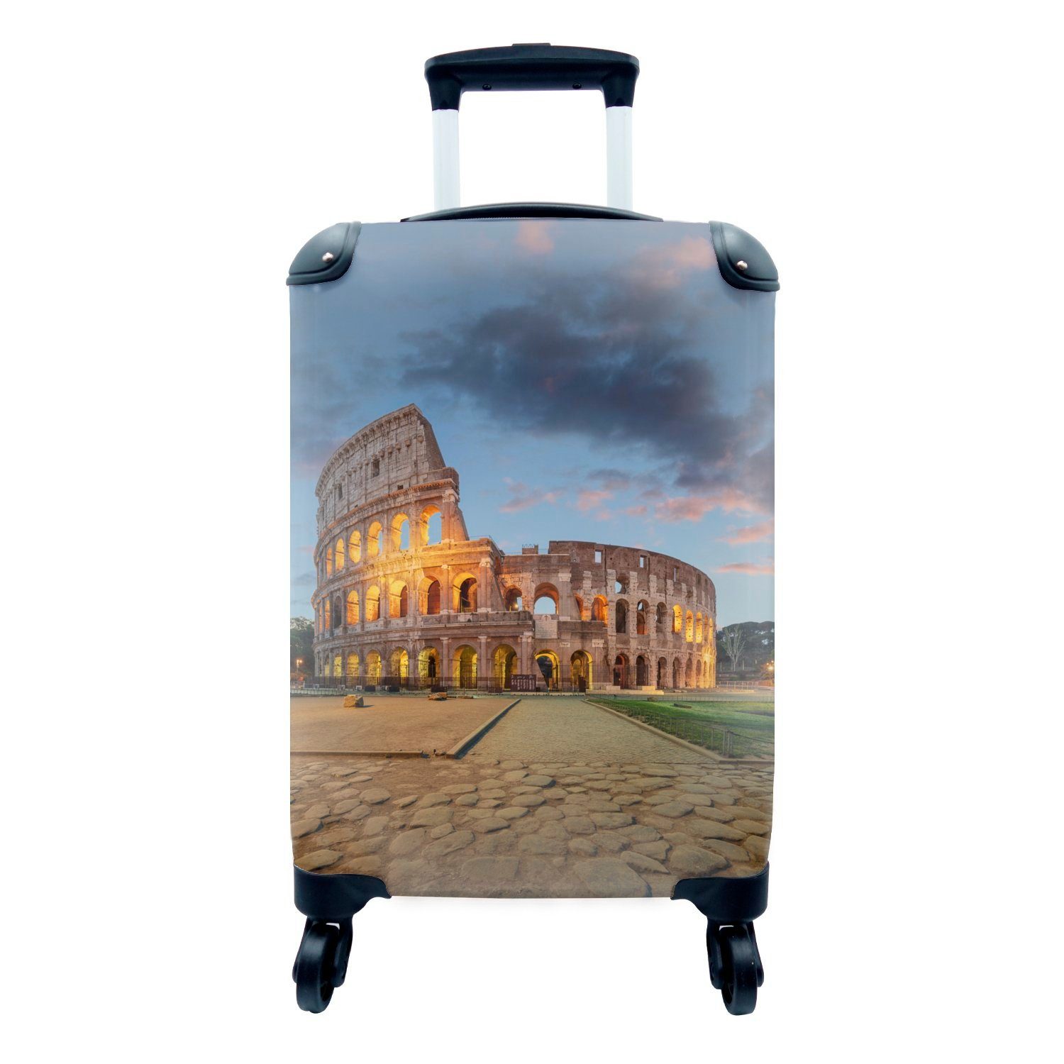 MuchoWow Handgepäckkoffer Rom - Italien - Kolosseum, 4 Rollen, Reisetasche mit rollen, Handgepäck für Ferien, Trolley, Reisekoffer