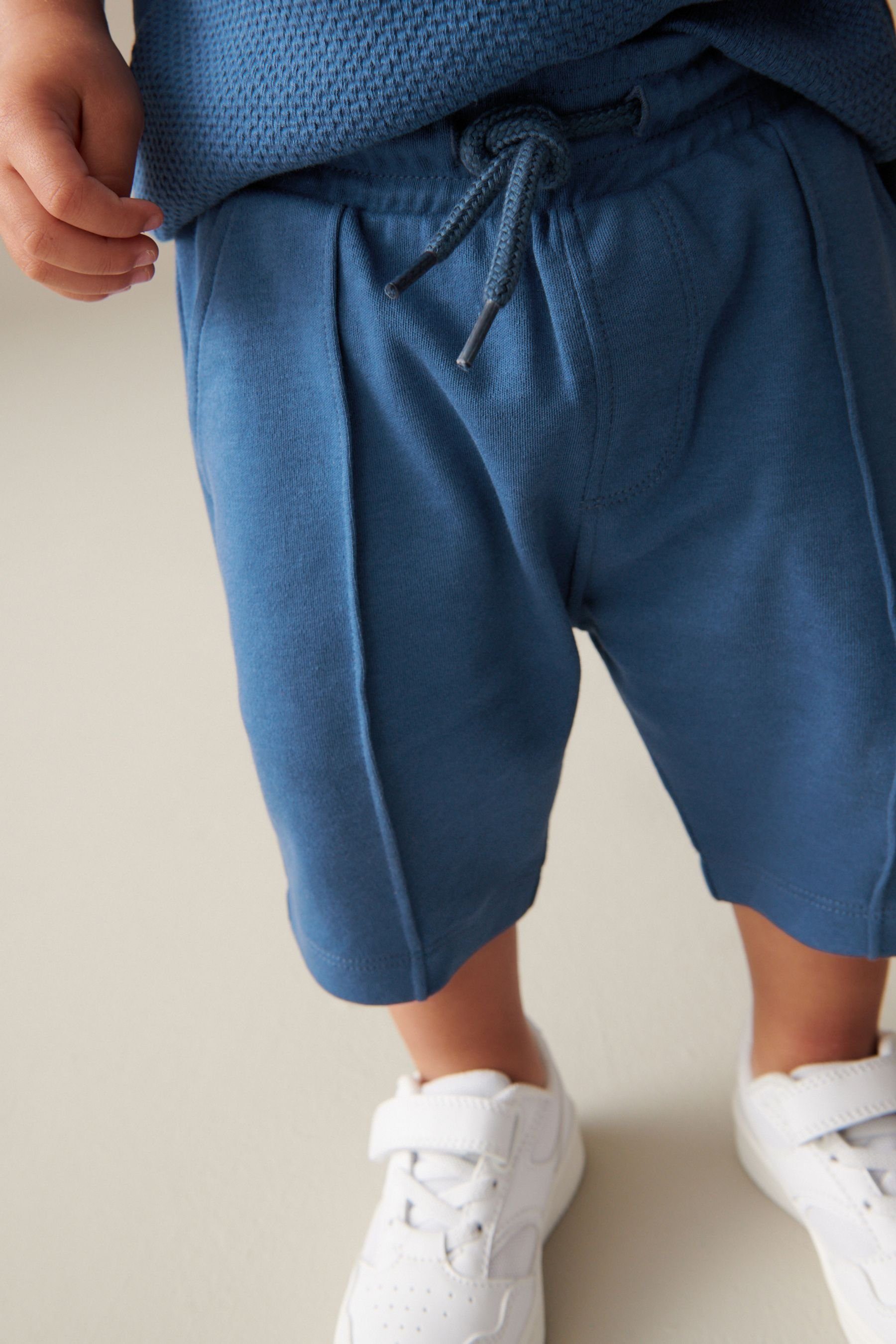 Reißverschluss Shorts im & und Shorts Blue (2-tlg) Next Polohemd Shirt Set mit