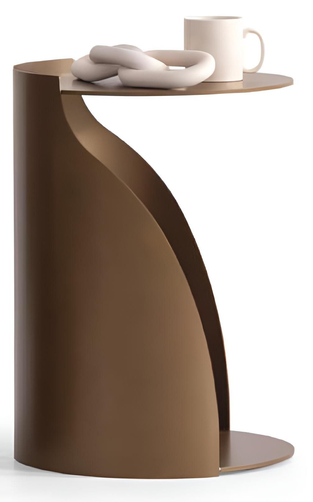 Xlmoebel Beistelltisch XLMOEBEL Beistelltisch aus Metall in Braun mit geschwungenem Design (Einzeltisch, 1-St., 1x Beistelltisch), Made in Europa