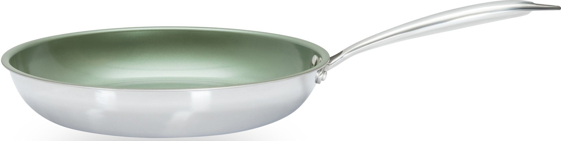 JUST VEGAN Pfannen-Set CeraVegan, Edelstahl 18/8 (Set, 3-tlg), Pflanzliche Keramikbeschichtung, Induktion