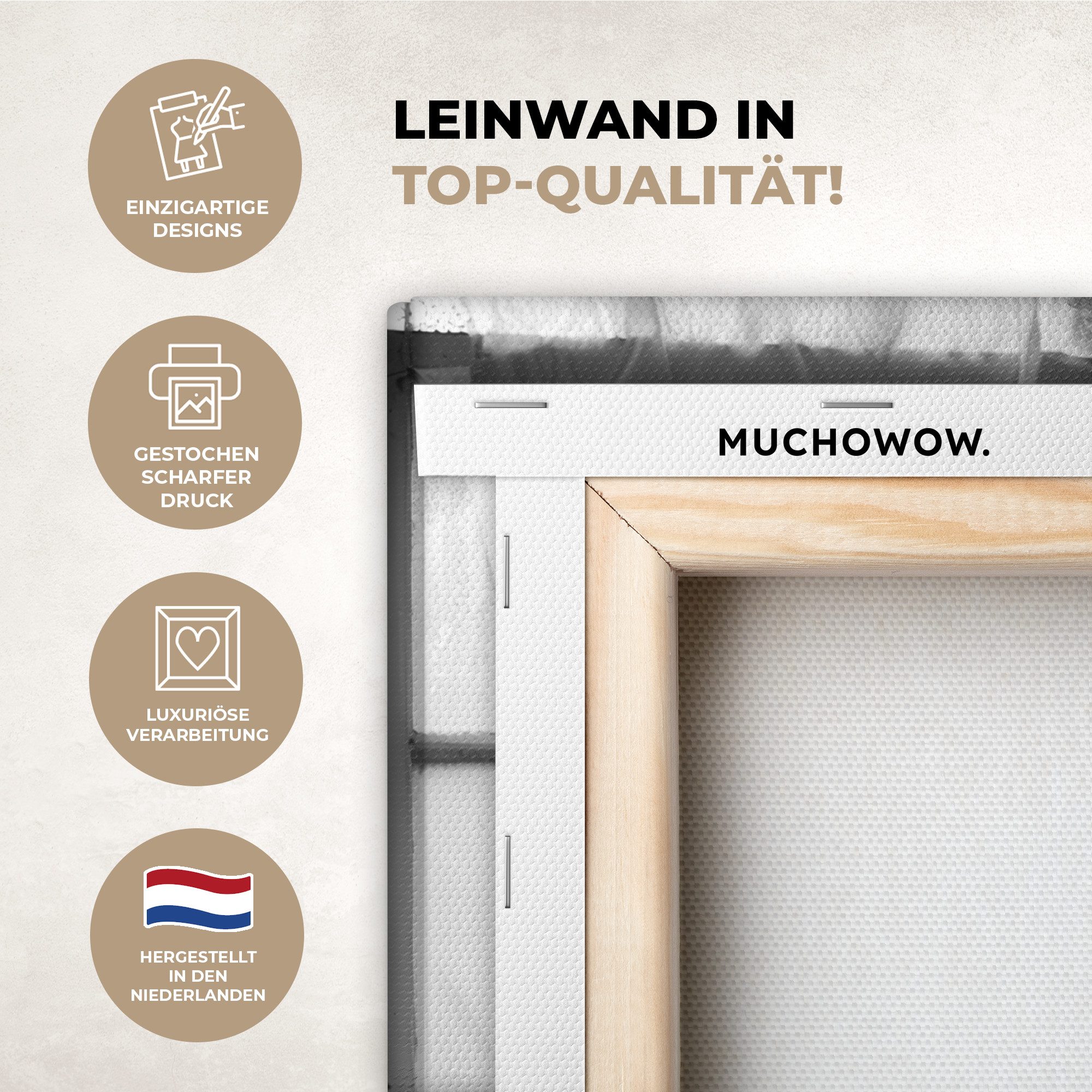 OneMillionCanvasses® Leinwandbild Affe - Tier - Bad - Schwarz - Weiß - Humo günstig online kaufen