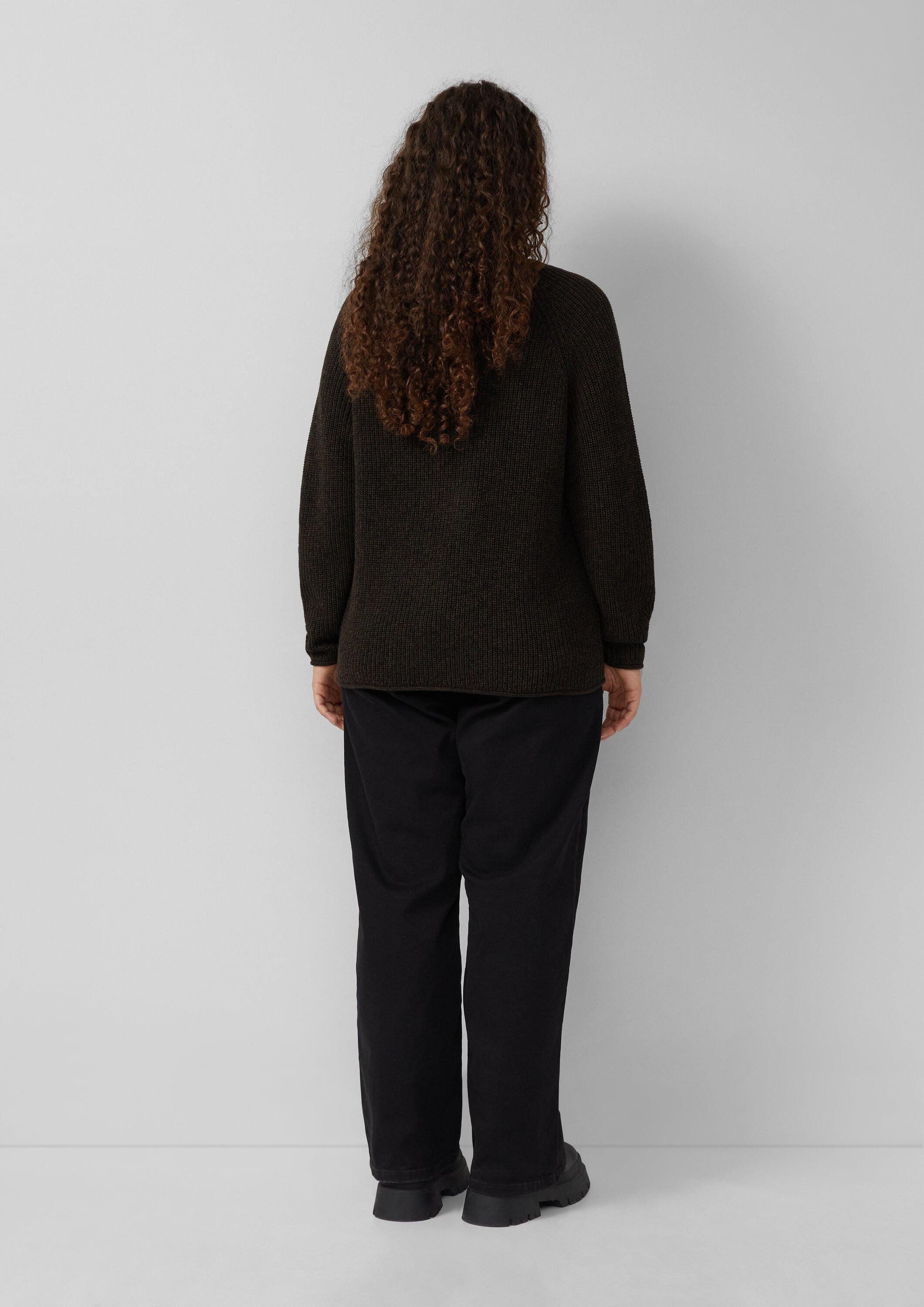 QS Longpullover Strickpullover Melierter Strickpullover