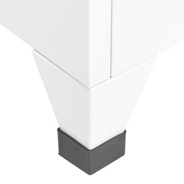 vidaXL Fächerschrank Schließfachschrank Weiß 38x45x180 cm Stahl (1-St)