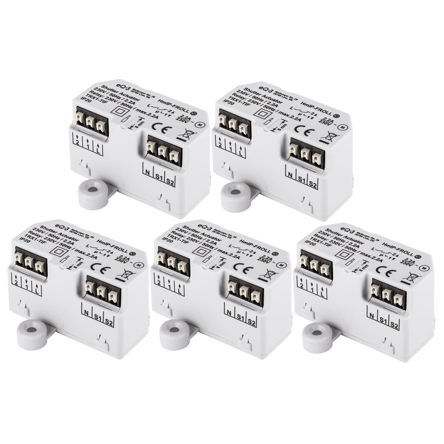Homematic IP Rollladenmotor HOMEMATIC IP Smart Home 151347A0, Rollladenaktor, Unterputz, 5 Stück