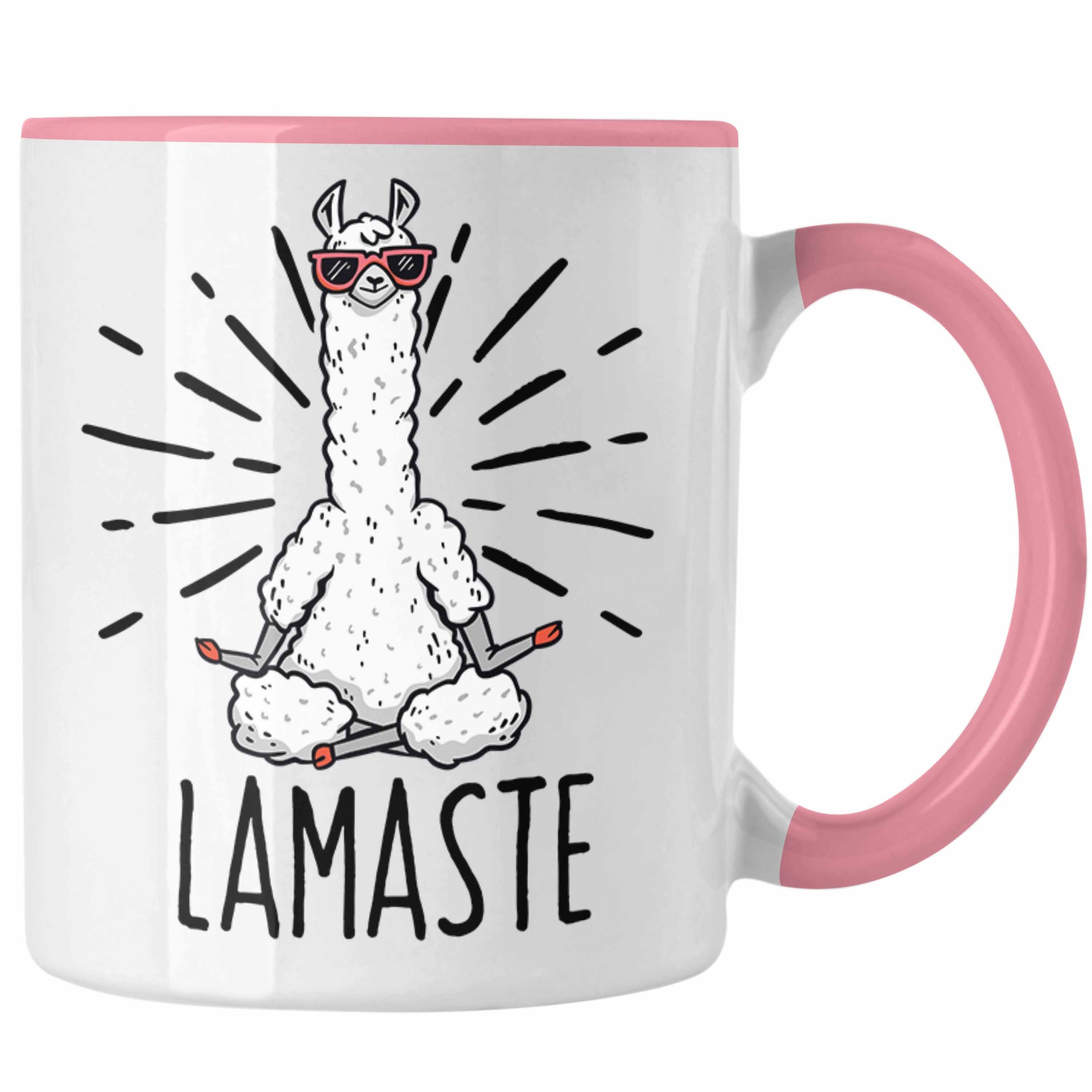 Rosa Geschenk für Tasse Meditations-Tasse Meditieren Llama Meditationsliebhaber Trendation