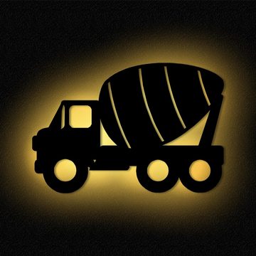 Namofactur LED Nachtlicht Baustellenfahrzeug Nachtlicht Kinder Wandlampe Kinderzimmer I MDF Holz, LED fest integriert, Warmweiß