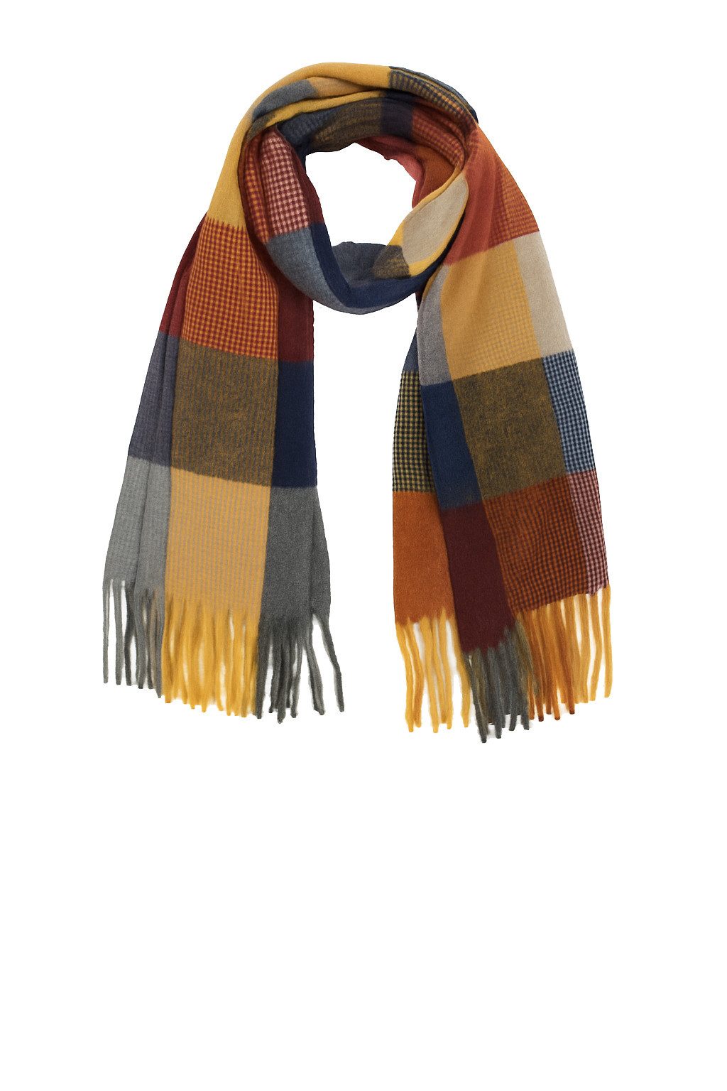 Faera Modeschal Weicher Winter-Schal aus Wolle - für Damen, (1-St), Normal Fit Kariert wärmend Casual-Style ideal für Urlaub