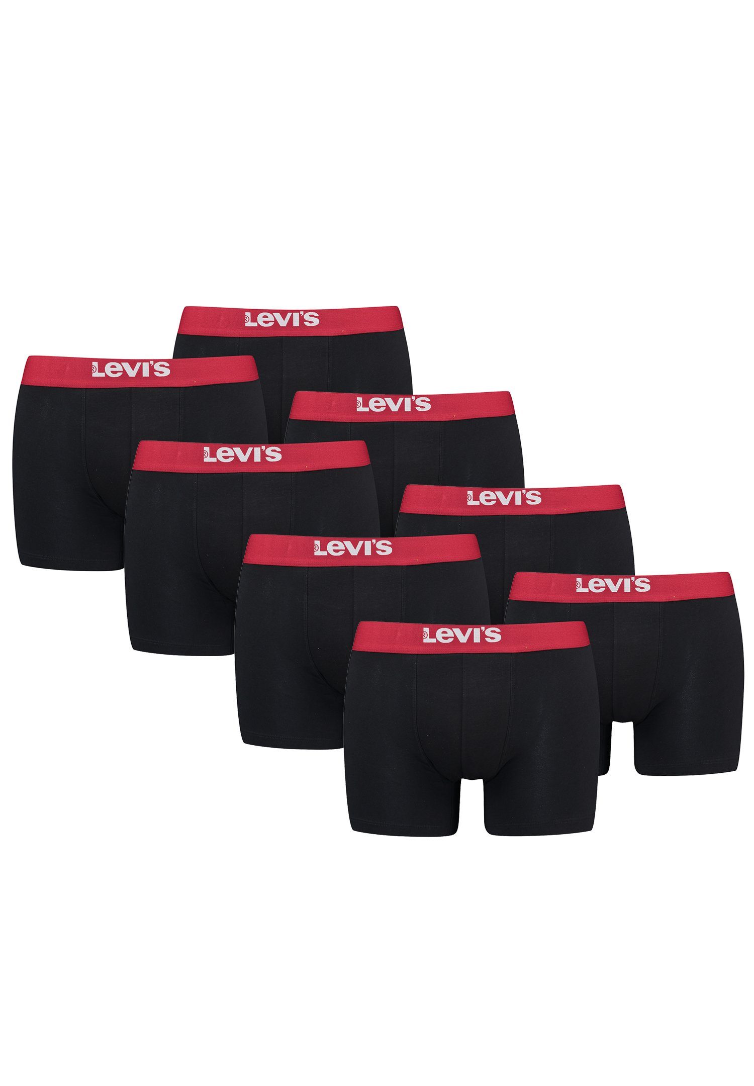 Boxershorts 8-St., ORGANIC CO 8er-Pack) (Set, Levi's® Black/Red Pack BOXER MEN BRIEF 8er SOLID BASIC