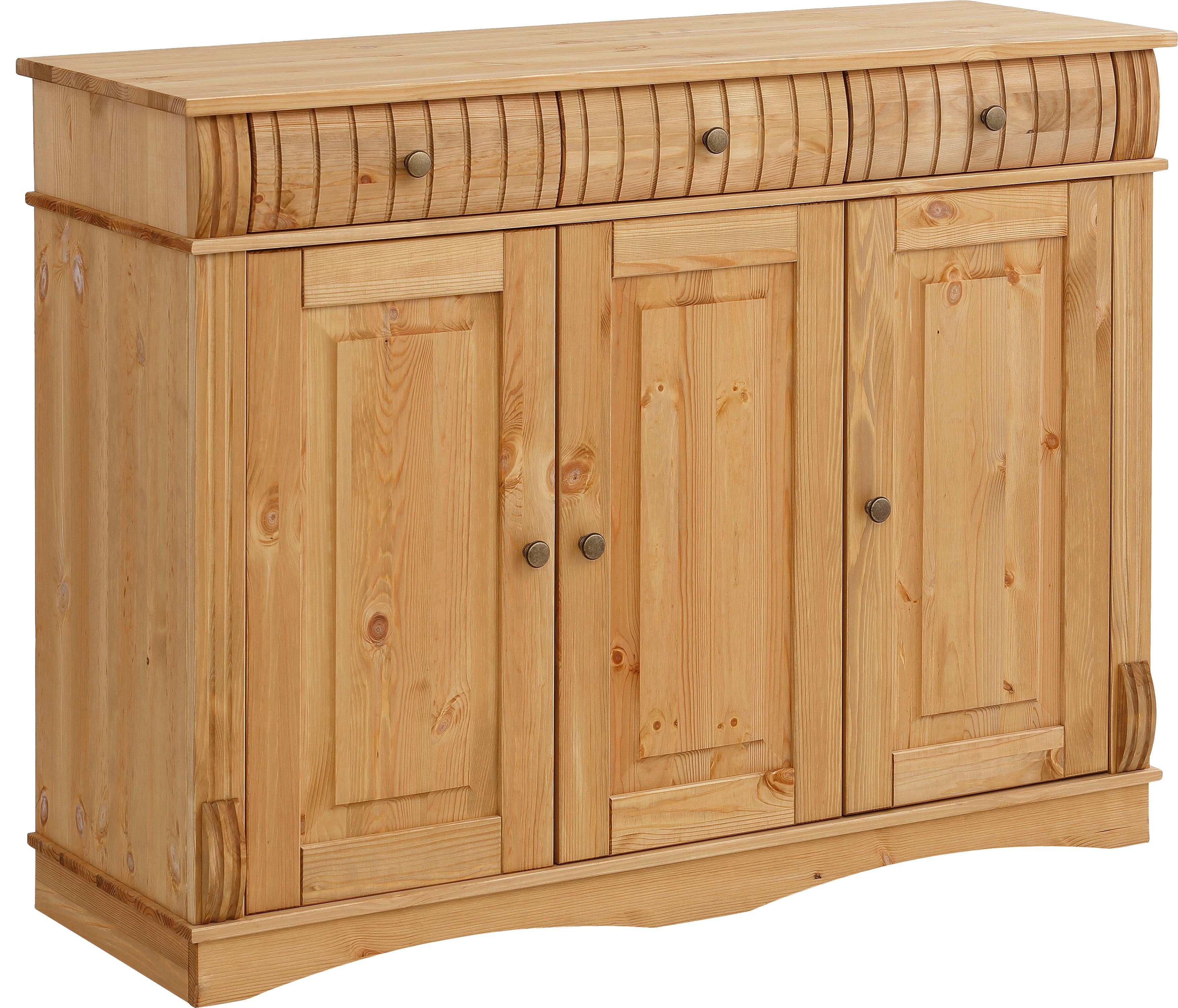 Home affaire Sideboard Teresa, Kommode, 3-türig, Breite 119 cm, aus massiver Kiefer, FSC®