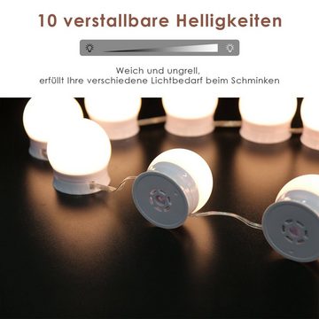 SONNI Schminktisch Schminktisch mit LED-Beleuchtung Spiegel Hocker Schublade 108x40x140