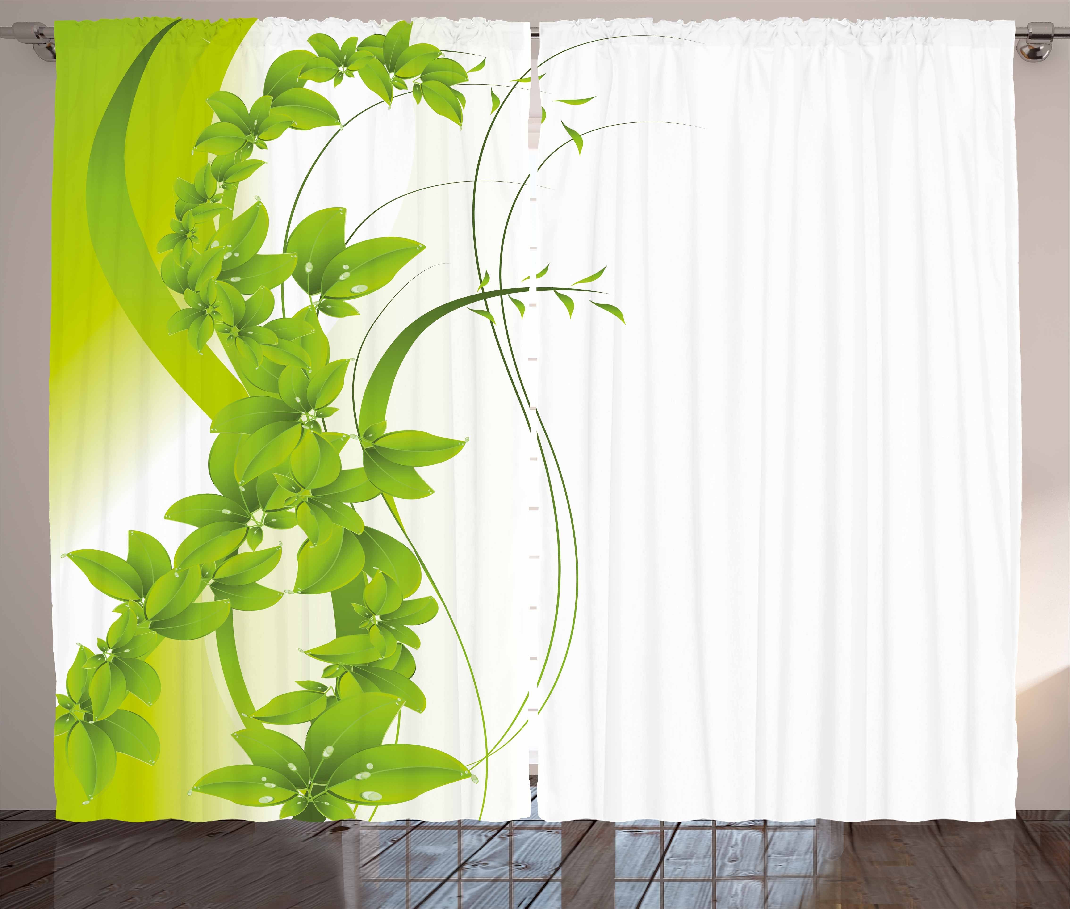 Flora Blooming und Grün Fantasie Gardine Haken, Abakuhaus, Kräuselband Vorhang mit Schlafzimmer Schlaufen