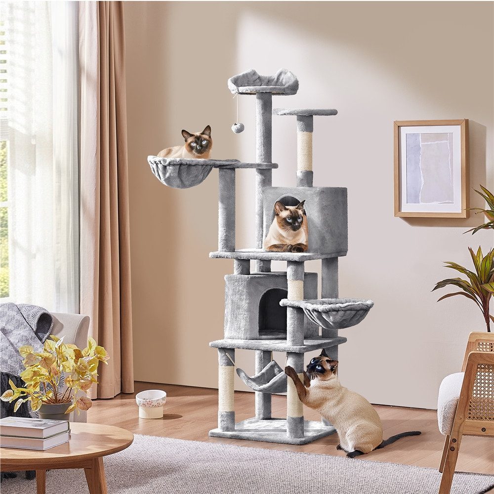 Yaheetech Kratzbaum 175 cm (H), Katzenbaum mit Liegemulde & Höhle & Hängema günstig online kaufen
