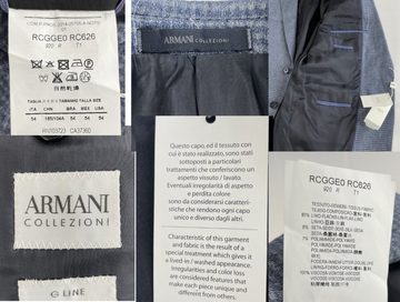 ARMANI COLLEZIONI Sakko Armani Collezioni G LINE Lino Silk Box-Check Anzug Sakko Blazer Jacke