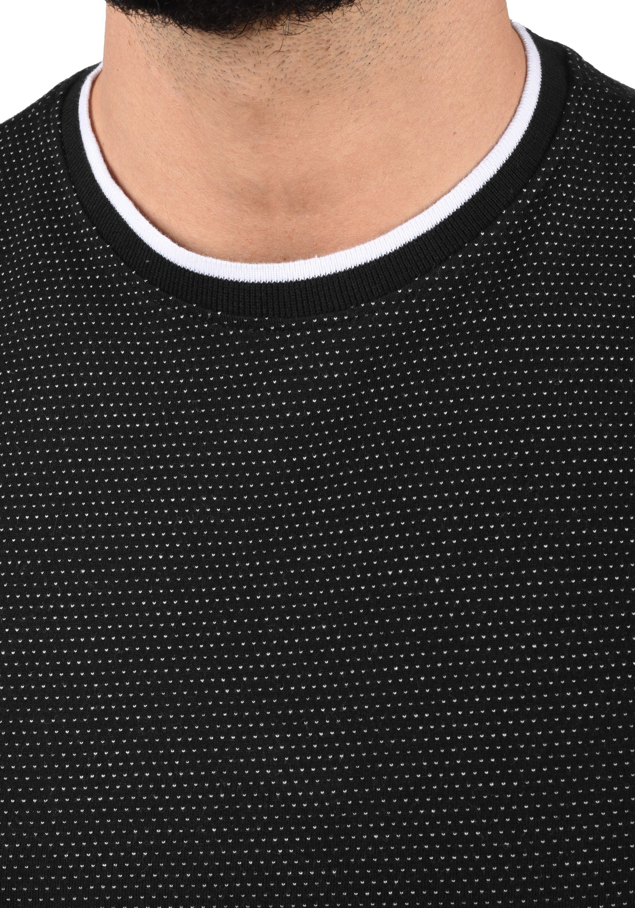 mit Black (9000) Kurzarmshirt !Solid Rundhalsshirt All-Over SDSaul Print