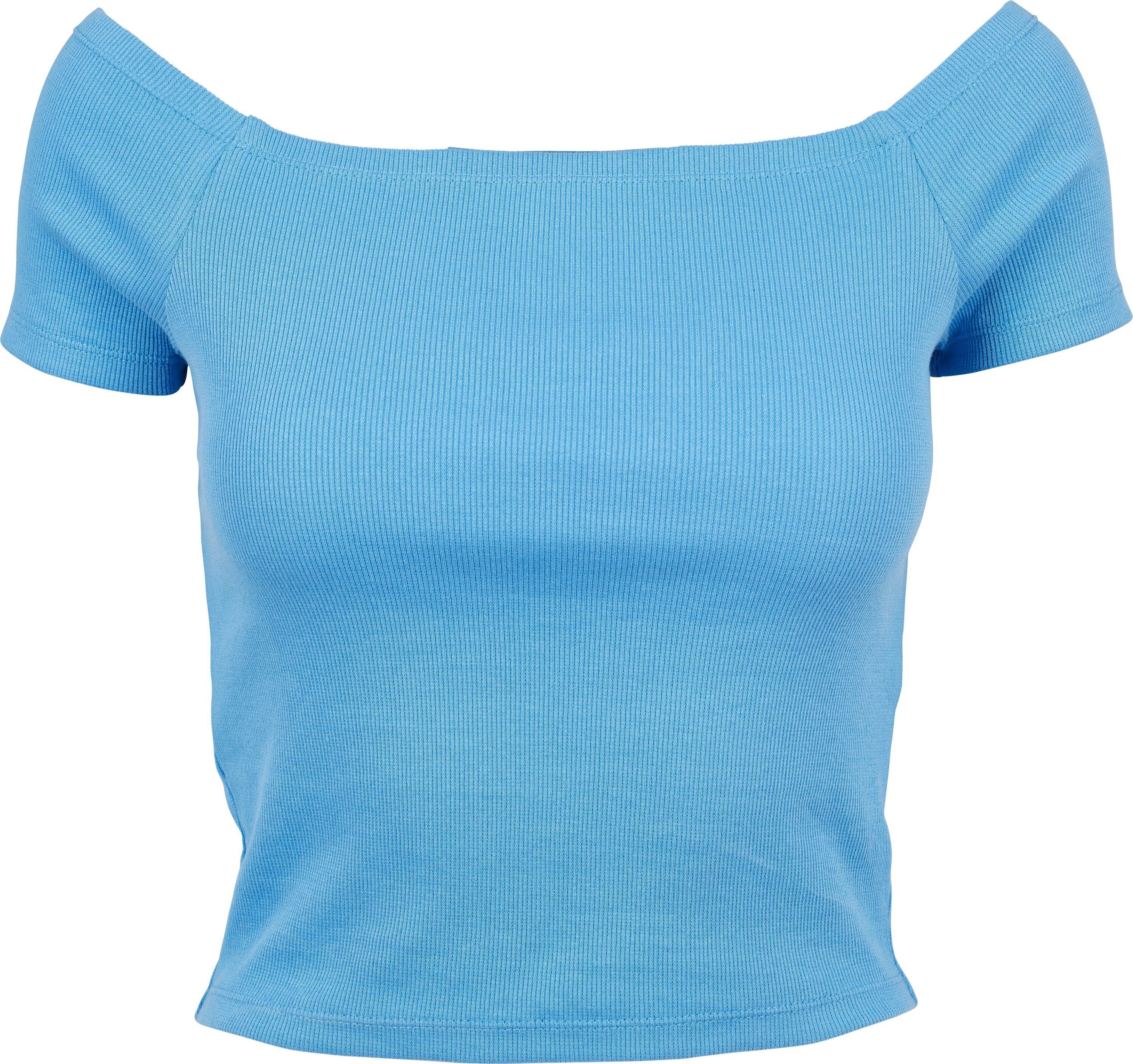 URBAN CLASSICS T-Shirt Damen Ladies Off Shoulder Rib Tee (1-tlg) horizonblue | T-Shirts