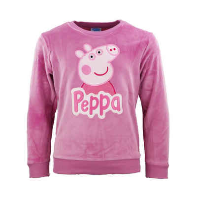 Peppa Pig Sweater Peppa Pig Wutz Kinder Velour Pullover Pulli Gr. 92 bis 116
