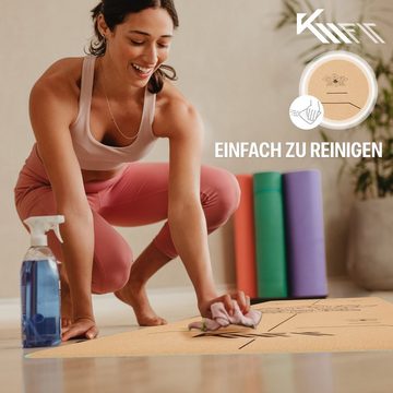 KM - Fit Yogamatte Gymnastikmatte Fitnessmatte Pilates Sportmatte Bodenmatte mit Tasche (Set), extra dick, rutschfest, nachhaltig