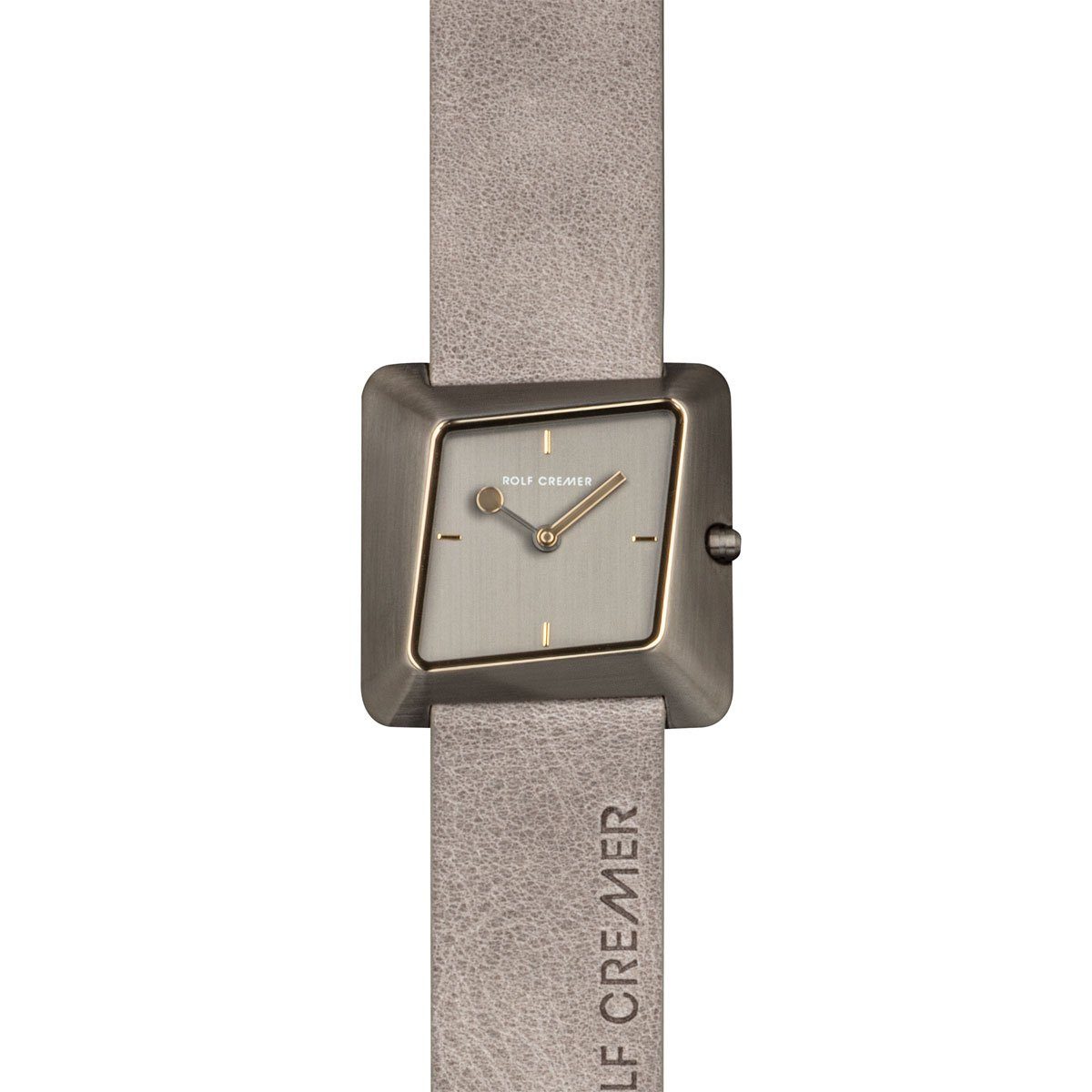 Quarzuhr Rolf Cremer Uhr Twister 507904 Lederband, Edelstahl, grau