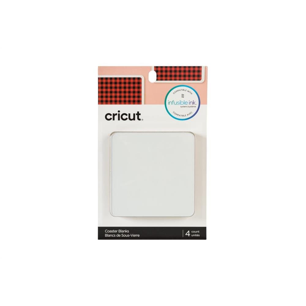 Cricut Becheruntersetzer Untersetzer Rohling quadratisch, Set, 4 Stück, Keramik, Unterlage, DIY Projekt, gestalten, dekorieren, basteln