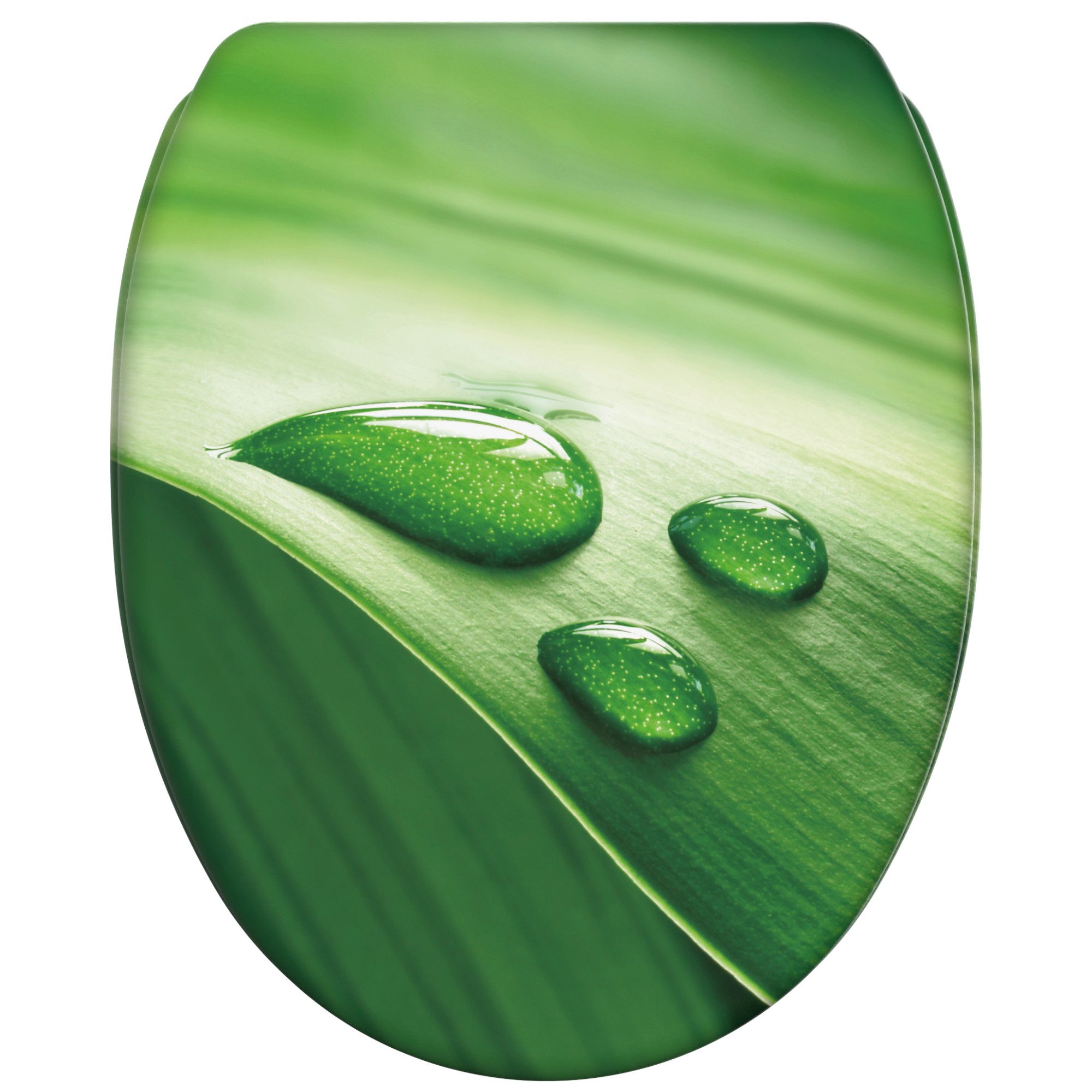 Sanilo WC-Sitz Green Leaf mit Absenkautomatik & Quick Release, Premium Toilettendeckel, abnehmbar, leichte Montage von oben