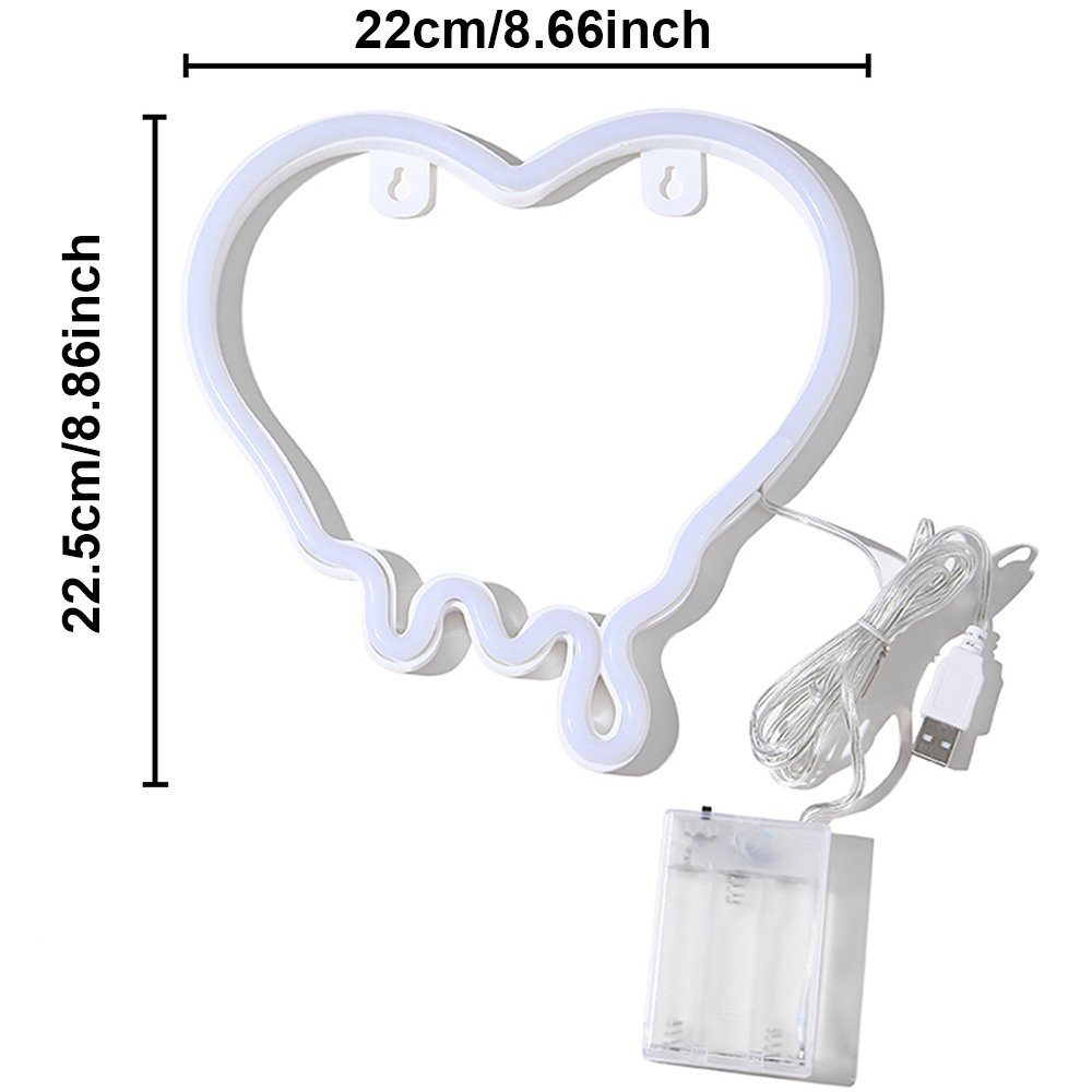 Rosnek LED Dekolicht Schmetterling/Kirsche/Herz, für Schlafzimmer Weihnachten, Kinderzimmer Deko