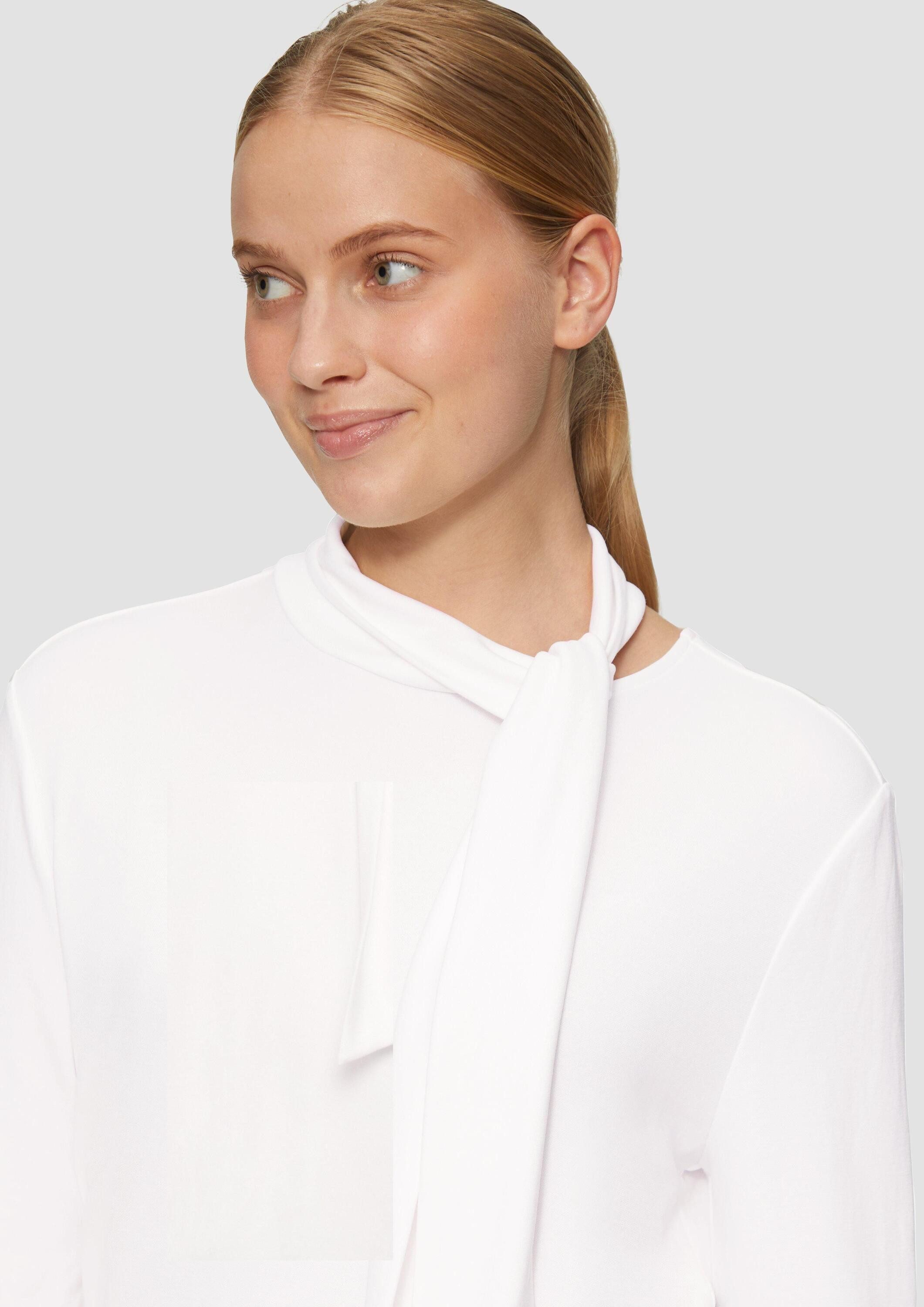 s.Oliver Langarmshirt T-Shirt Elastisches Longsleeve aus Modalmix mit Knotendetail