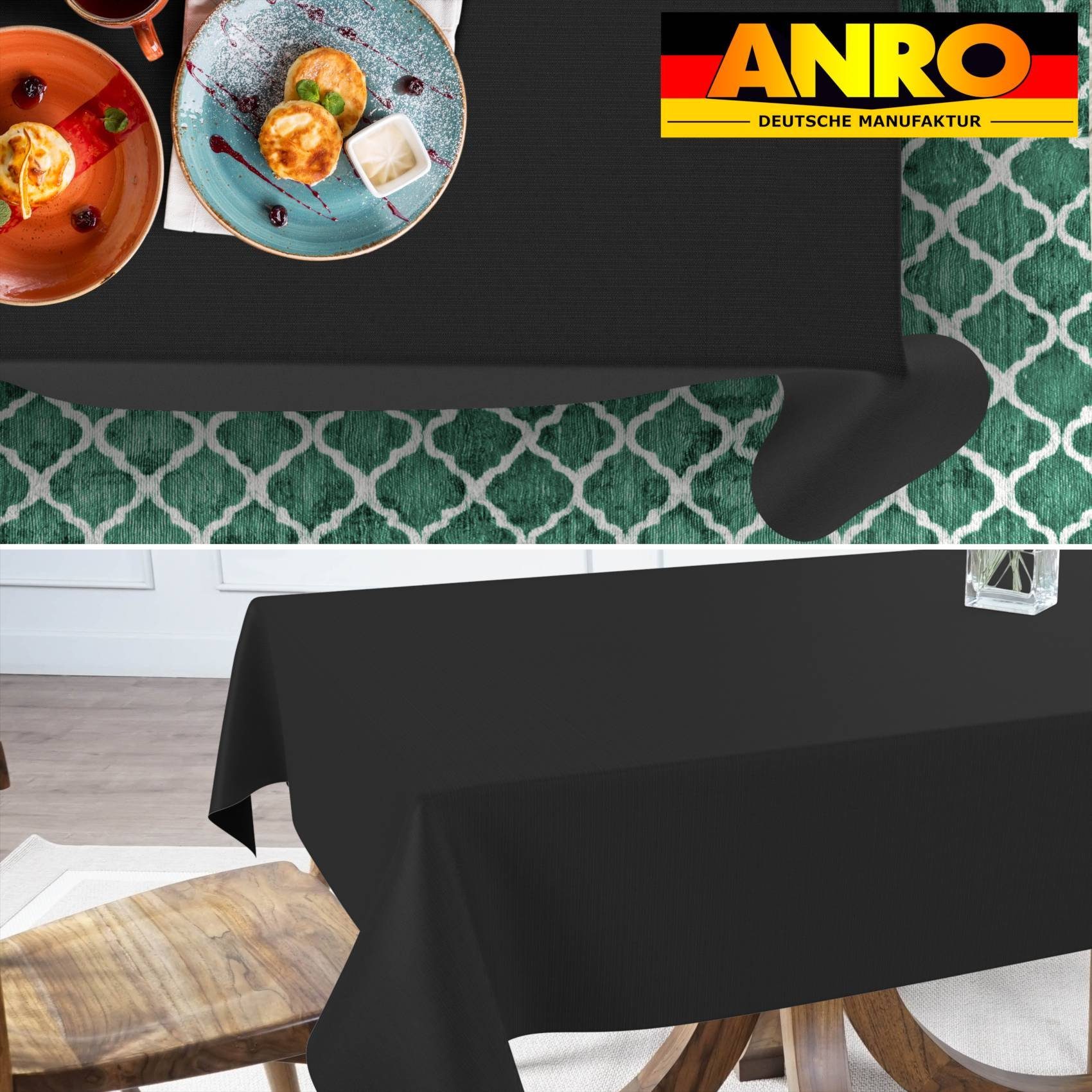ANRO Tischdecke Hochwertig Tischwäsche mit Beschichtung (Einzelstück 1-tlg), Premium TEFLON und 2-Fache Acryl Beschichtung
