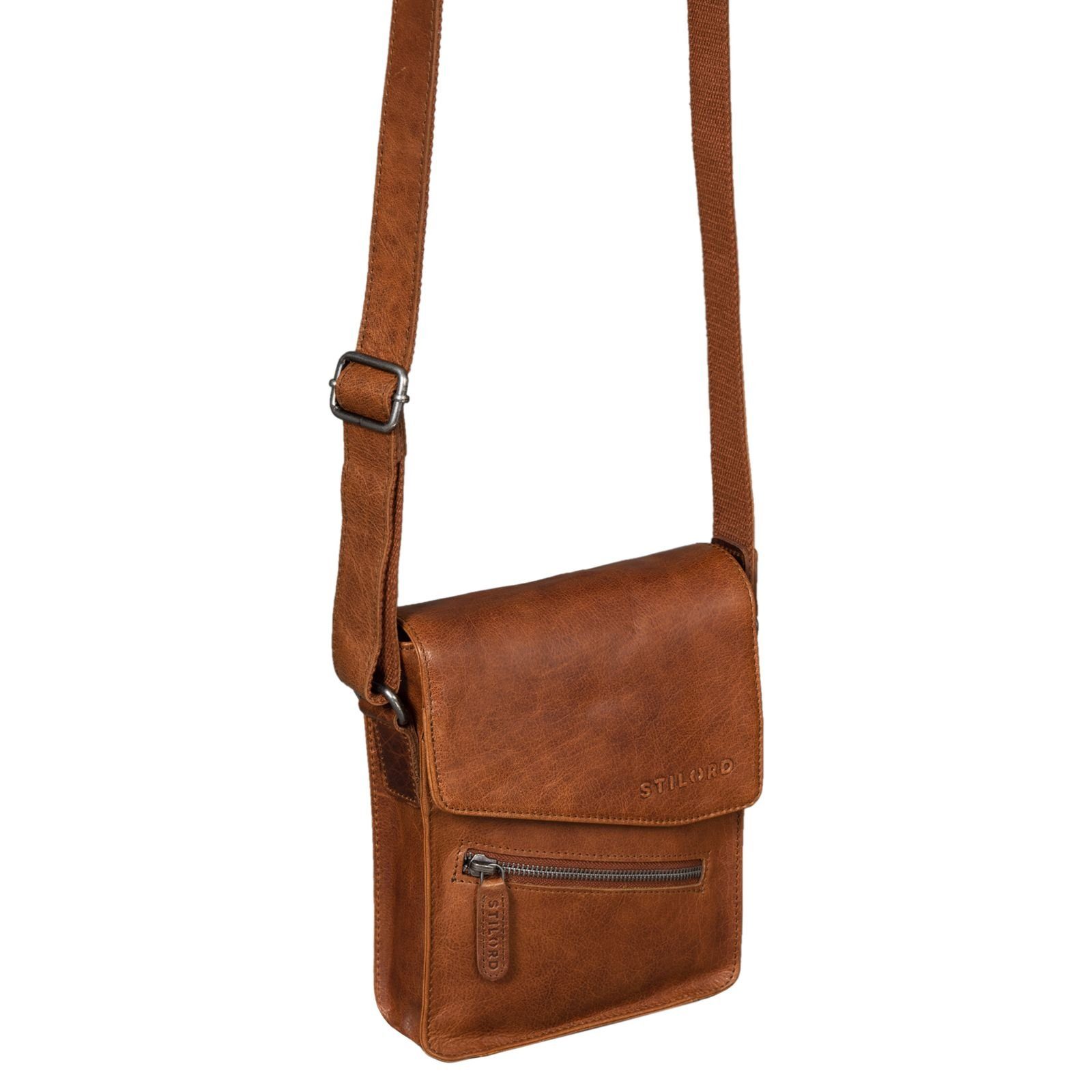 STILORD Messenger Bag Herren "Steve" braun - Kleine maraska Tasche Leder