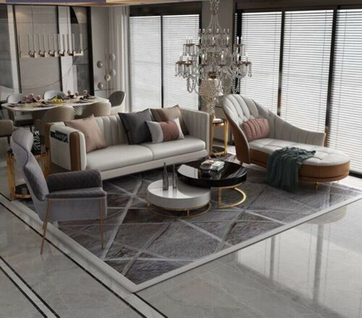 JVmoebel Wohnzimmer-Set, Design Sofa Garnitur Möbel Italien Set Couch Polster Sitz Samt 3+1