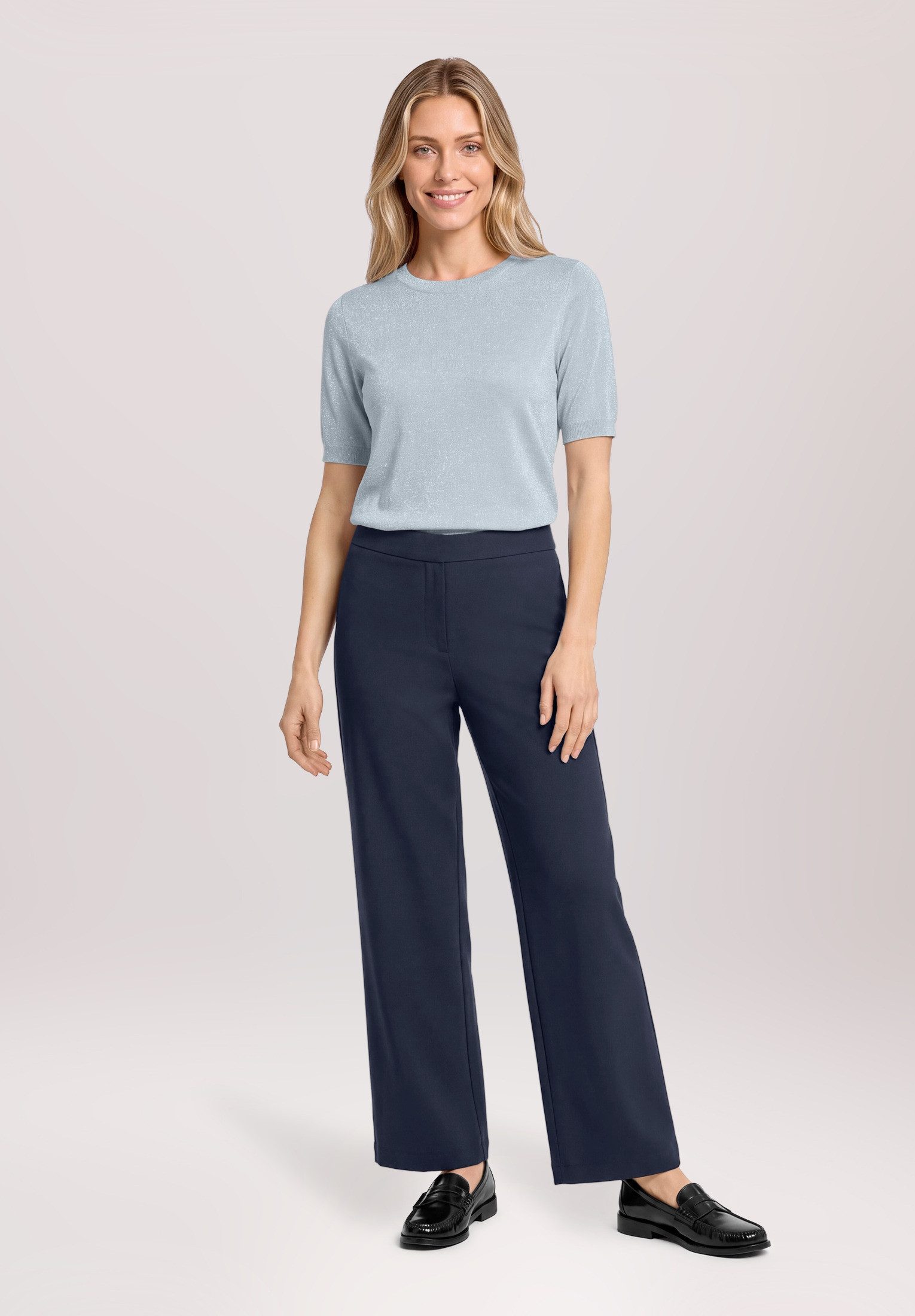 Betty&Co Kurzarmshirt Damen mit Lurexfaden (1-tlg)