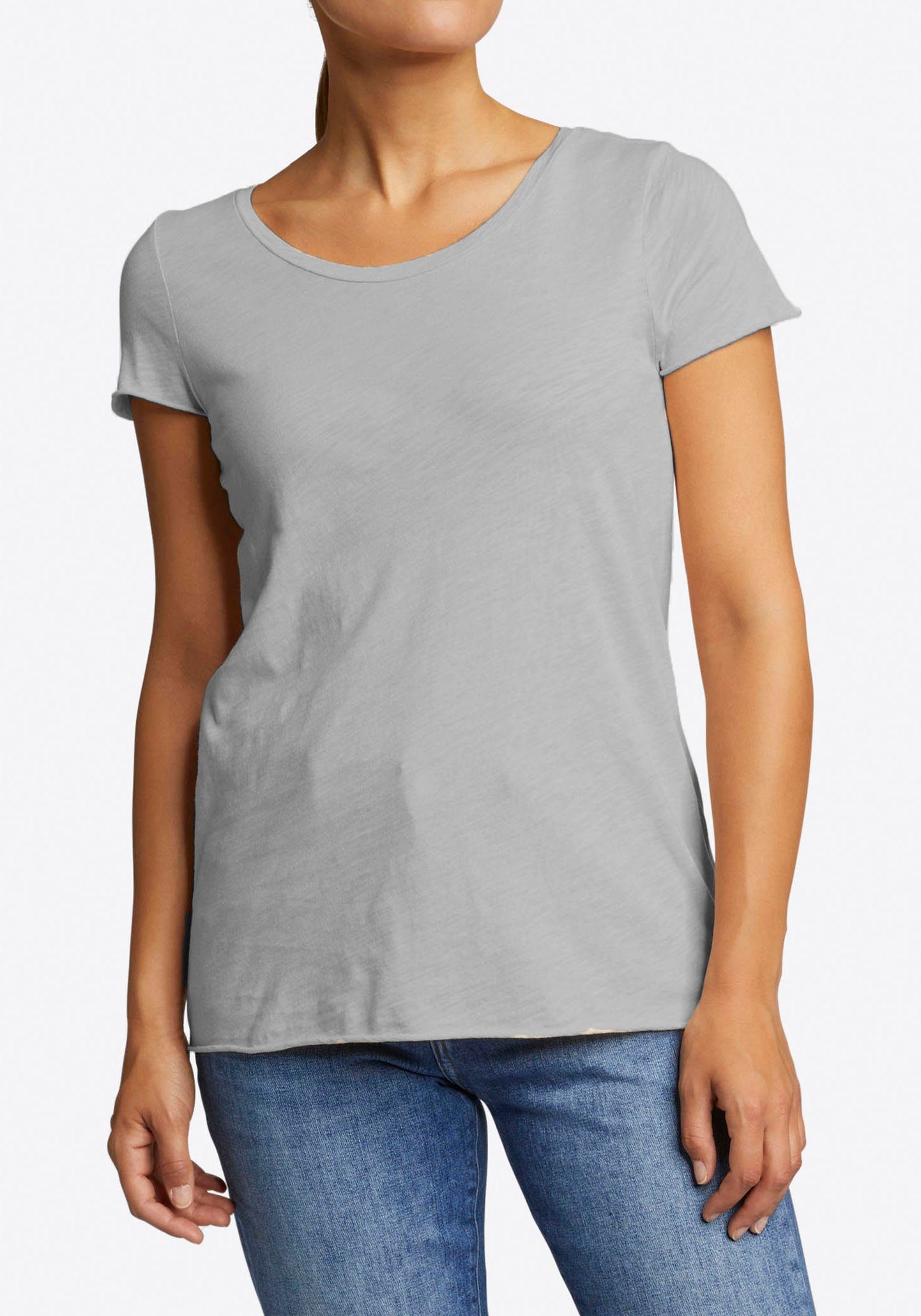 Rich & Royal T-Shirt in femininer Basic-Form grey melange | T-Shirts