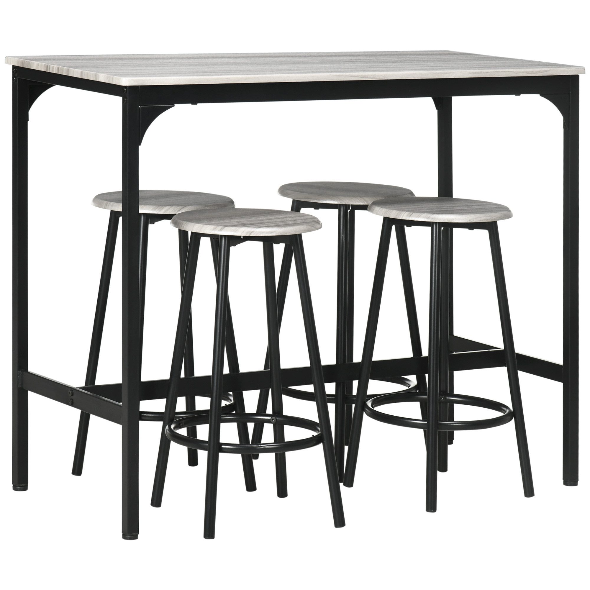 HOMCOM Bargruppe 5-tlg, mit 4 Barhocker, günstig online kaufen
