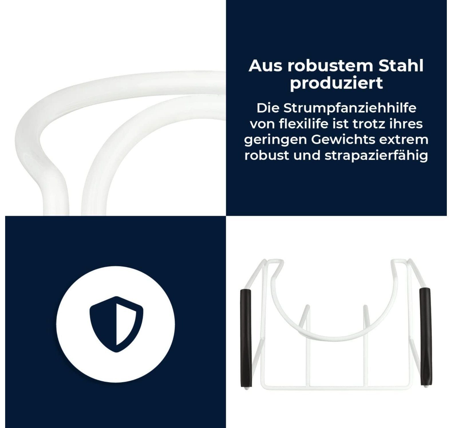 Rehaforum Medical Anziehhilfe für Kompressionsstrümpfe und Strümpfe, Alltagshelfer bei Bewegungseinschränkung, 1-tlg., Komplettset, Sockenanziehhilfe, Kompressionsstrümpfe, Für Strümpfe, Rutschfest