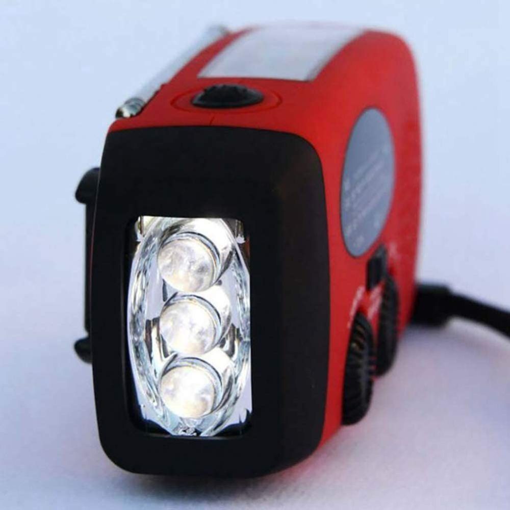 Radio Handkurbel USB) Taschenlampe mit (DAB), GelldG 0,30 W, Kurbelradio Digitalradio (DAB) Solar (Digitalradio LED