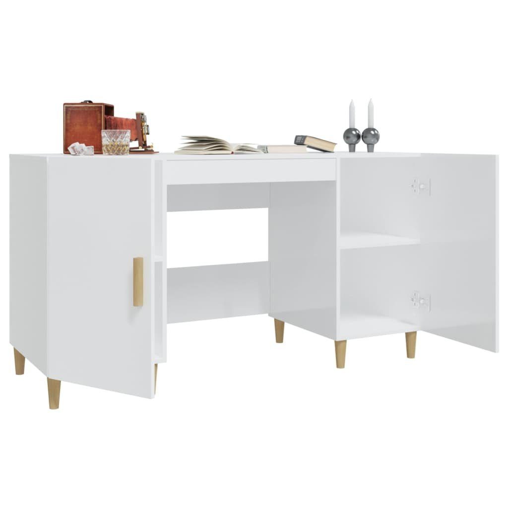 cm 140x50x75 Hochglanz-Weiß | Hochglanz-Weiß vidaXL Hochglanz-Weiß Schreibtisch Schreibtisch Holzwerkstoff