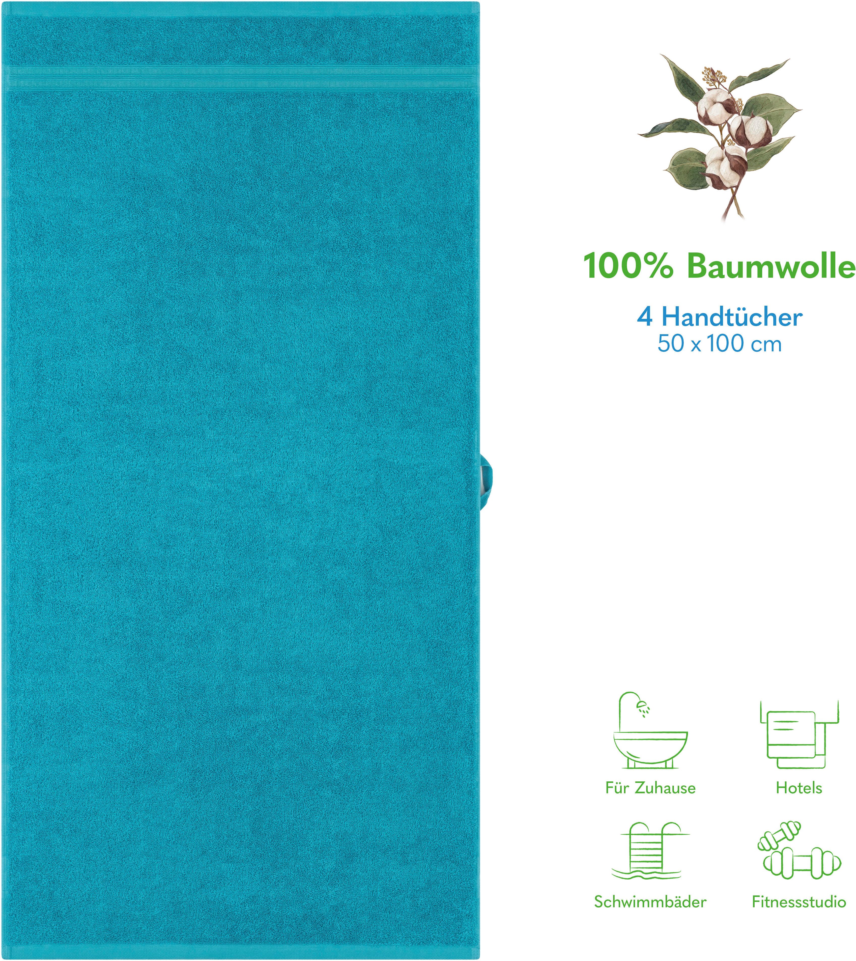 HAMMETEX Handtuch Set 4er Set Handtücher 50x100 cm, 100% Baumwolle, Weich & günstig online kaufen
