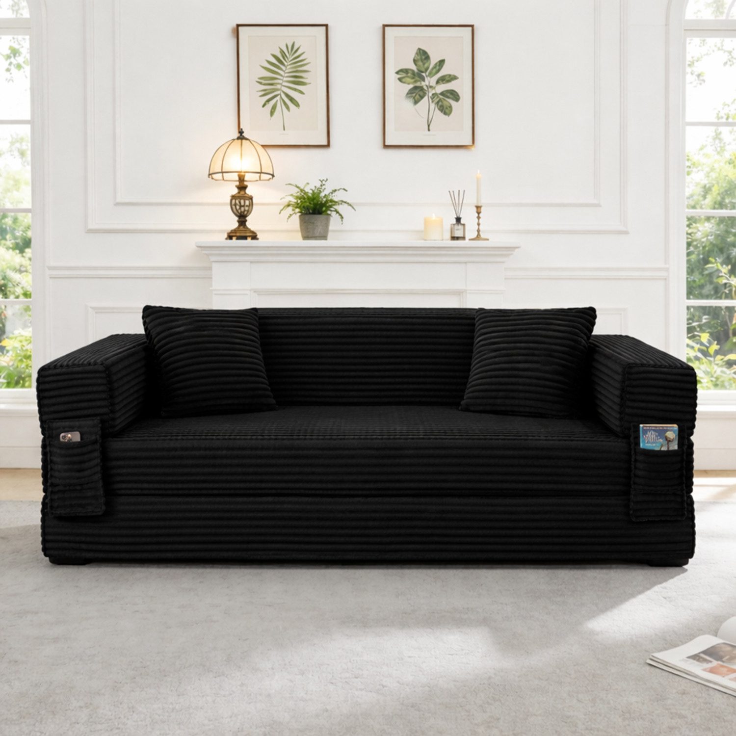 GLP Schlafsofa, Einzelsofa, Modernes Cord Sofa mit Schlaffunktion, als Bett nutzbar
