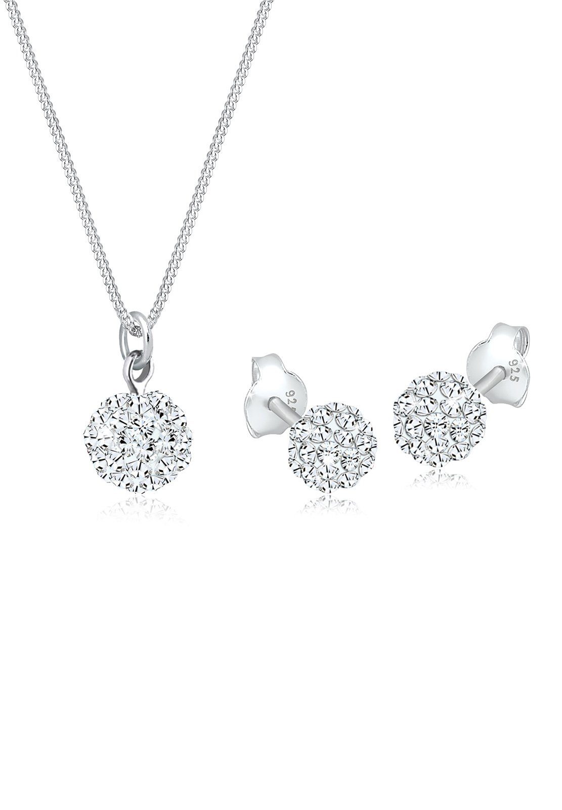 Elli Schmuckset Kugel Elegant 925 Silber, mit Kristallen von Swarovski®