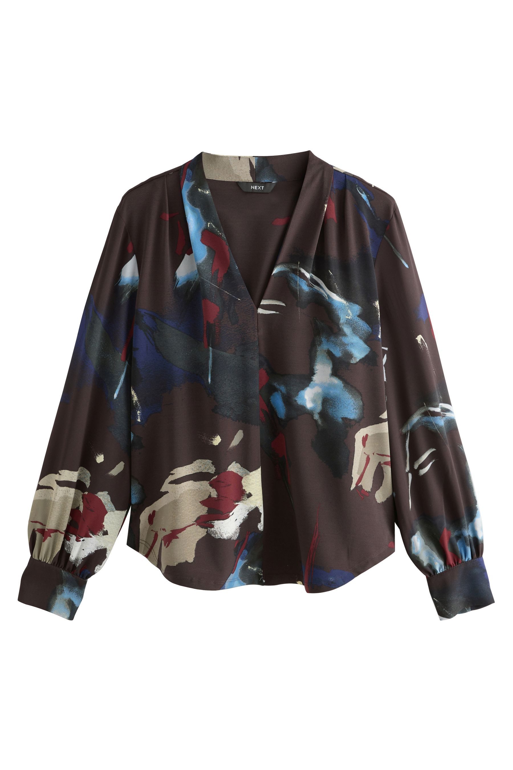 Next Blusenshirt Langärmelige Bluse mit V-Ausschnitt (1-tlg)