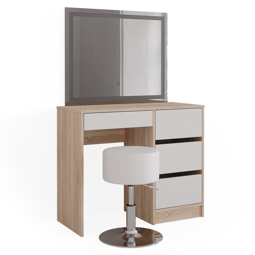 Vicco Schminktisch Sherry, Sonoma/Weiß, 90 cm günstig online kaufen