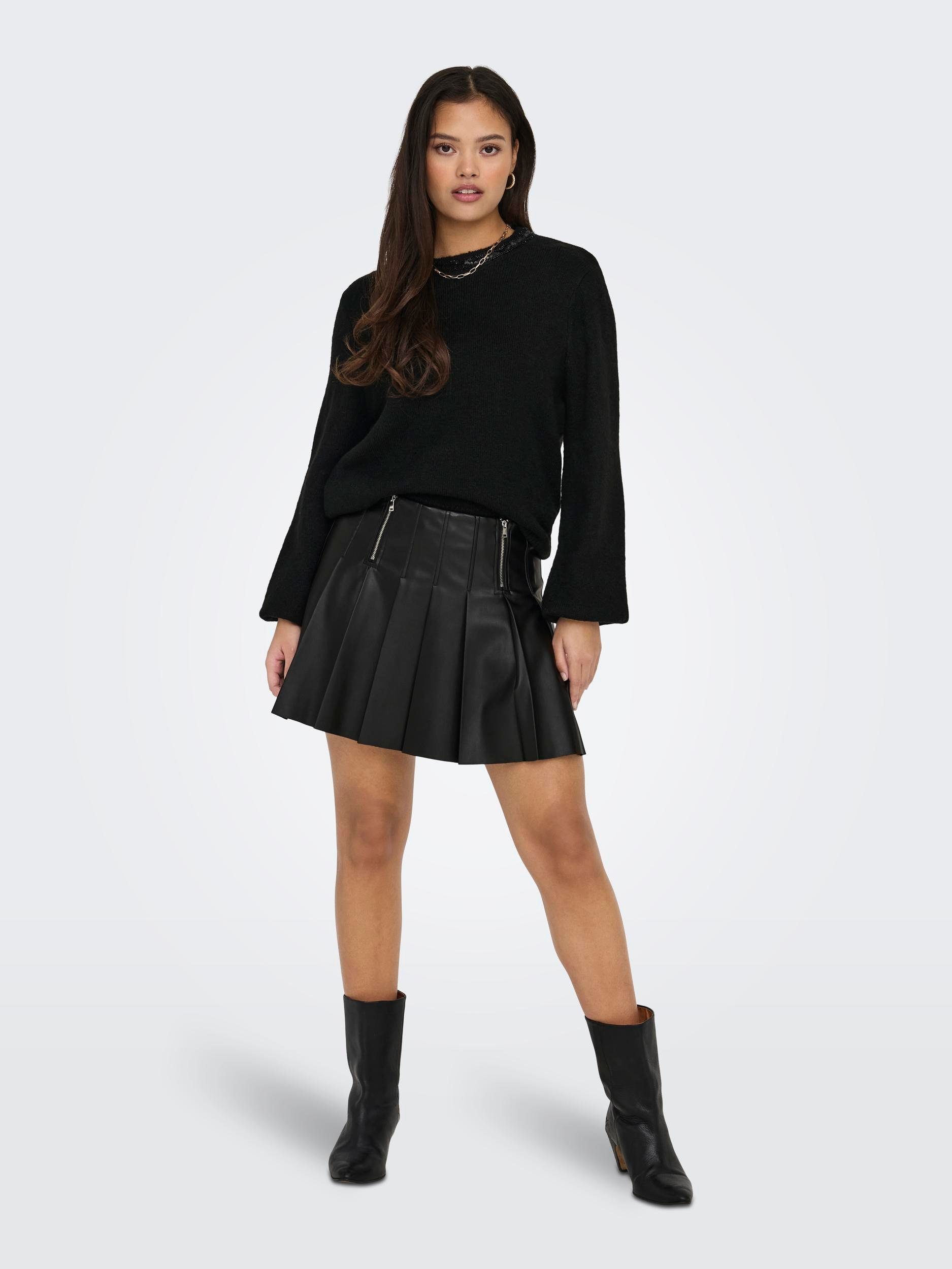 ONLY Plisseerock ONLIZARA HW ZIP PLEAT FAUX LEA SKIRT PNT | Sommerröcke