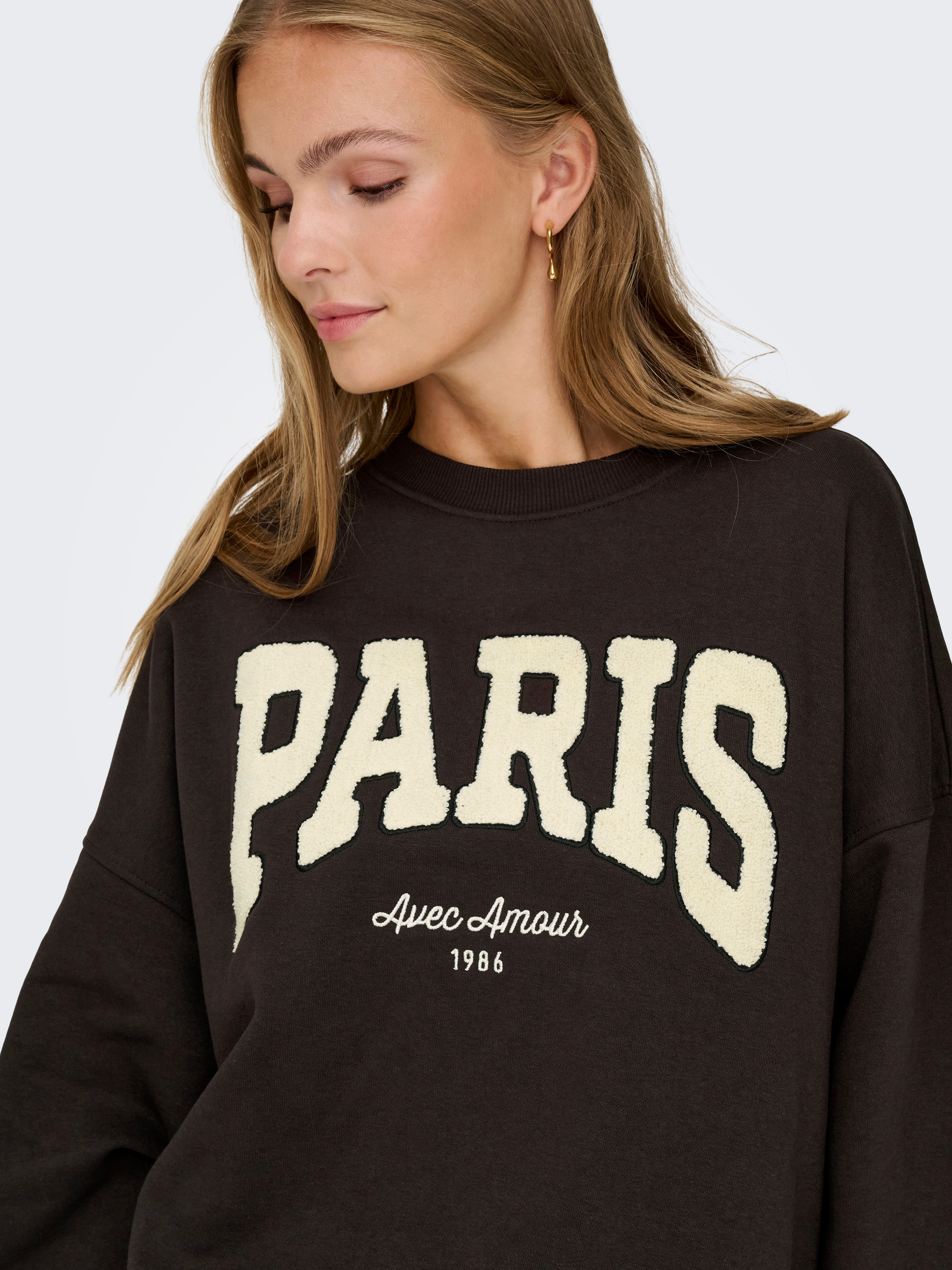 JDY Sweatshirt JDYMESA L/S O-NECK EMB SWEAT JRS NOOS Baumwollmischung, regular fit