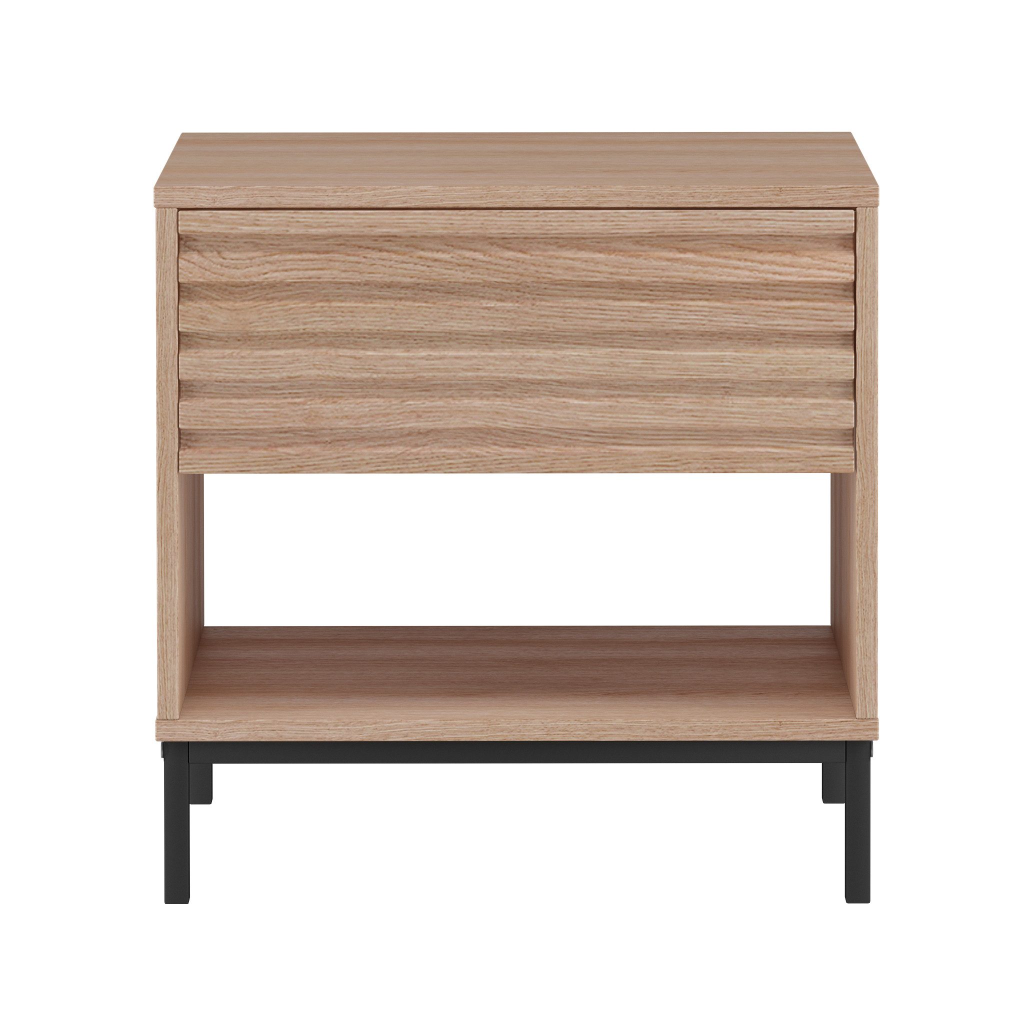 loft24 Nachtschrank Cecilie Nachttisch mit Schublade, Nachtkommode, modern, Metallgestell