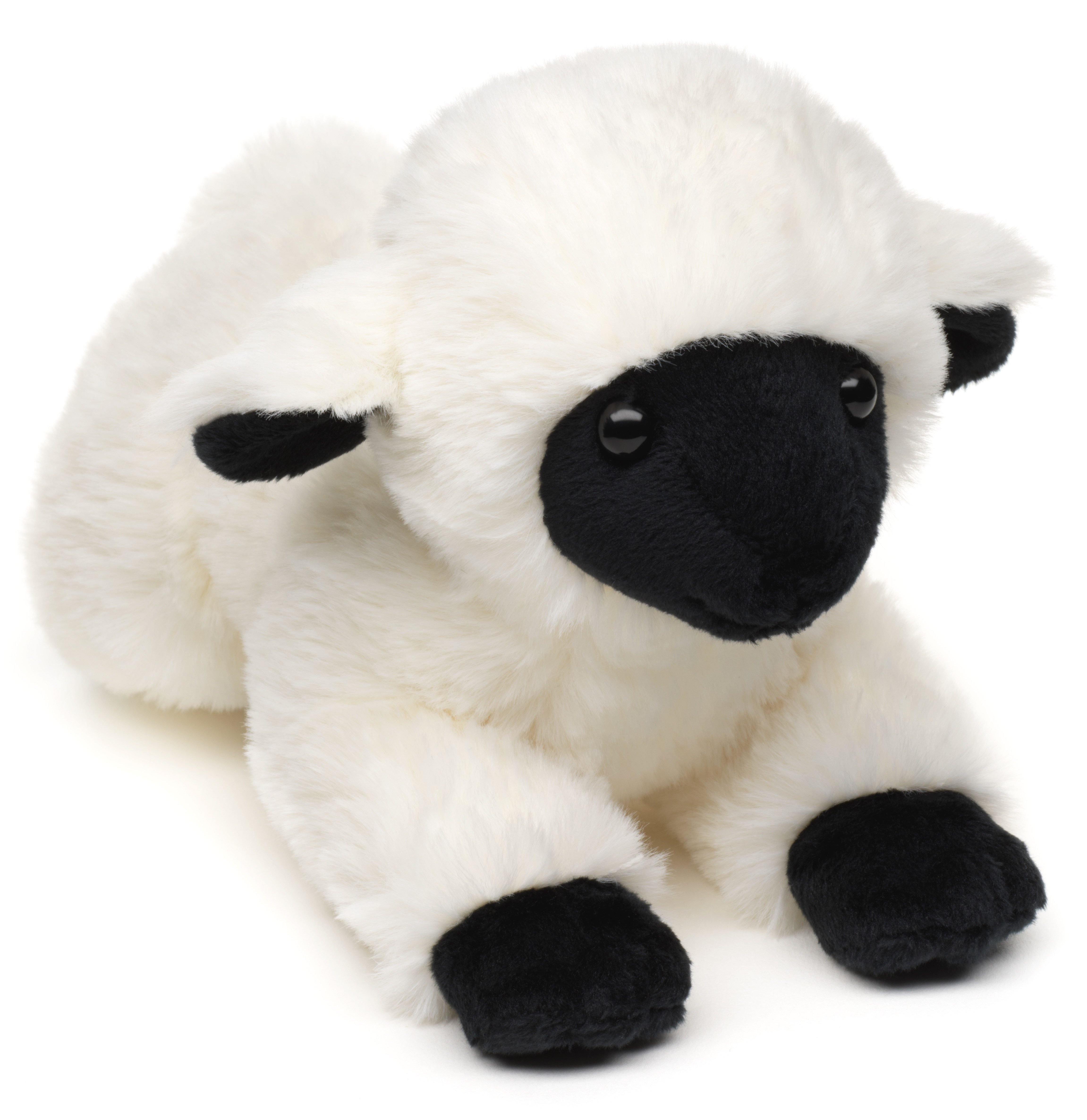 Uni-Toys Kuscheltier Lamm - versch. Fellfarben - 19 cm (Länge) - Plüsch-Schaf - Plüschtier, zu 100 % recyceltes Füllmaterial