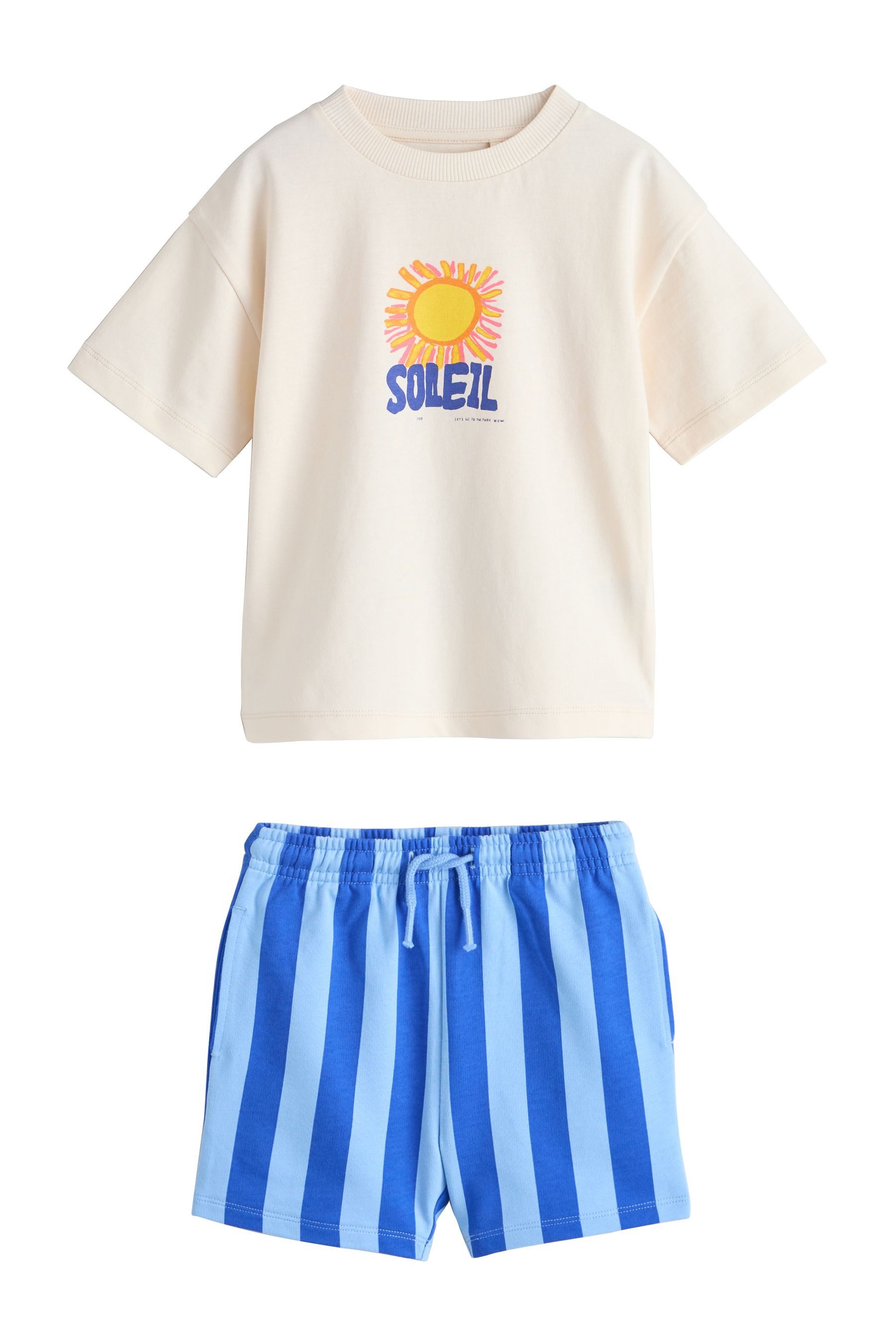 Next T-Shirt & Shorts Kurzarm-T-Shirt mit Rücken-Print und Shorts im Set (2-tlg)