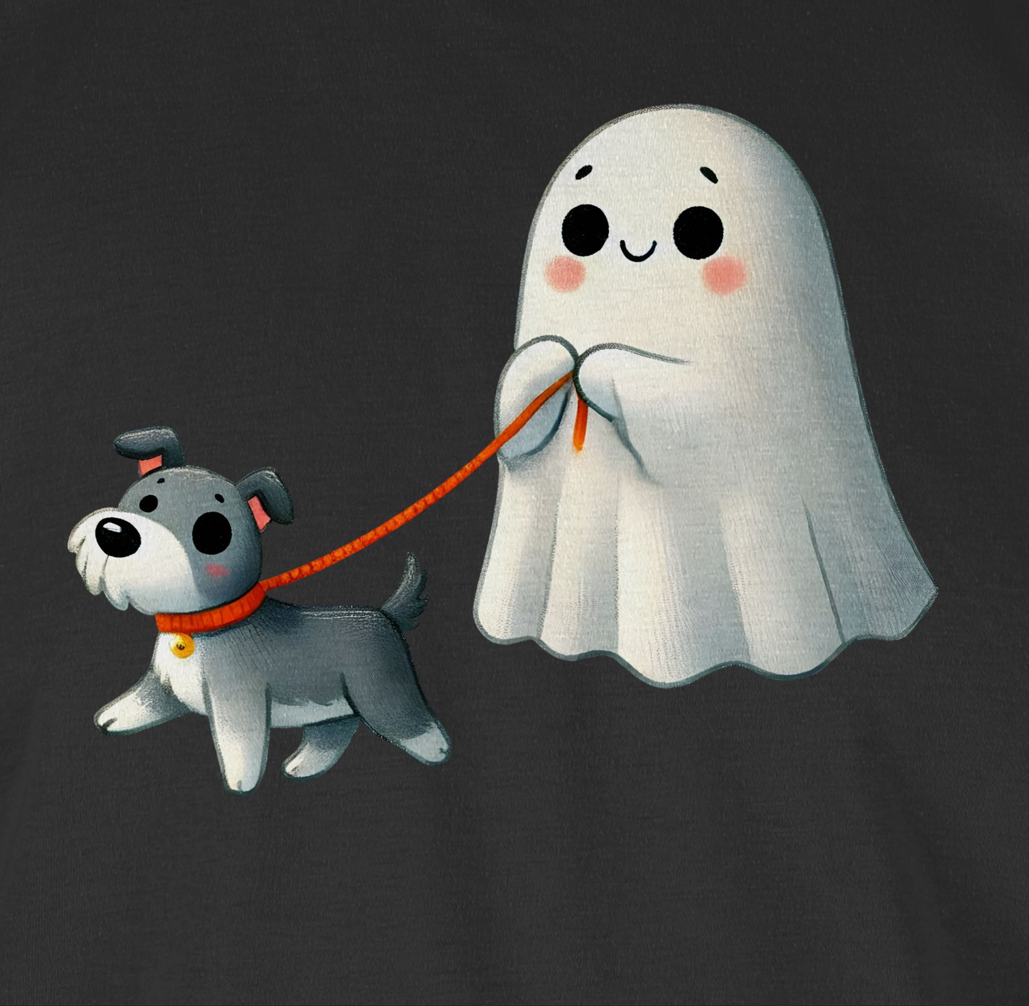 Shirtracer Rundhalsshirt Süßes Geister Motiv mit Hund, Halloween Hundemotiv Halloween Kostüme Herren