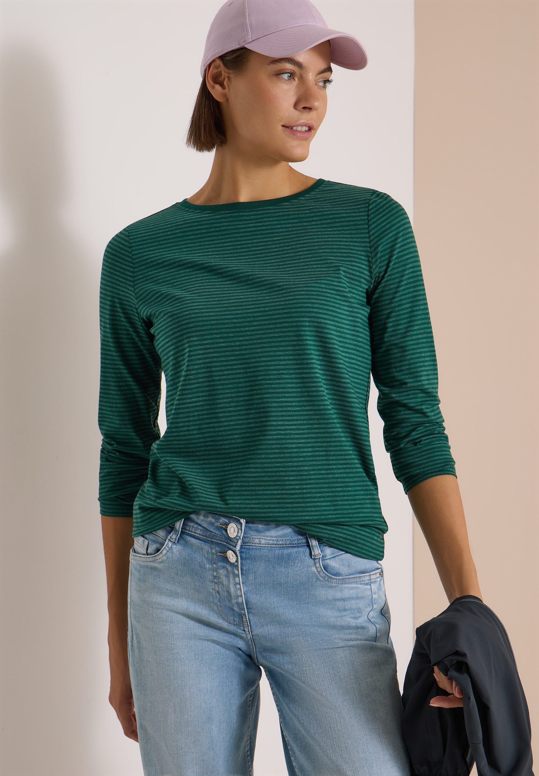 CECIL Langarmshirt im soften Baumwoll-Mix